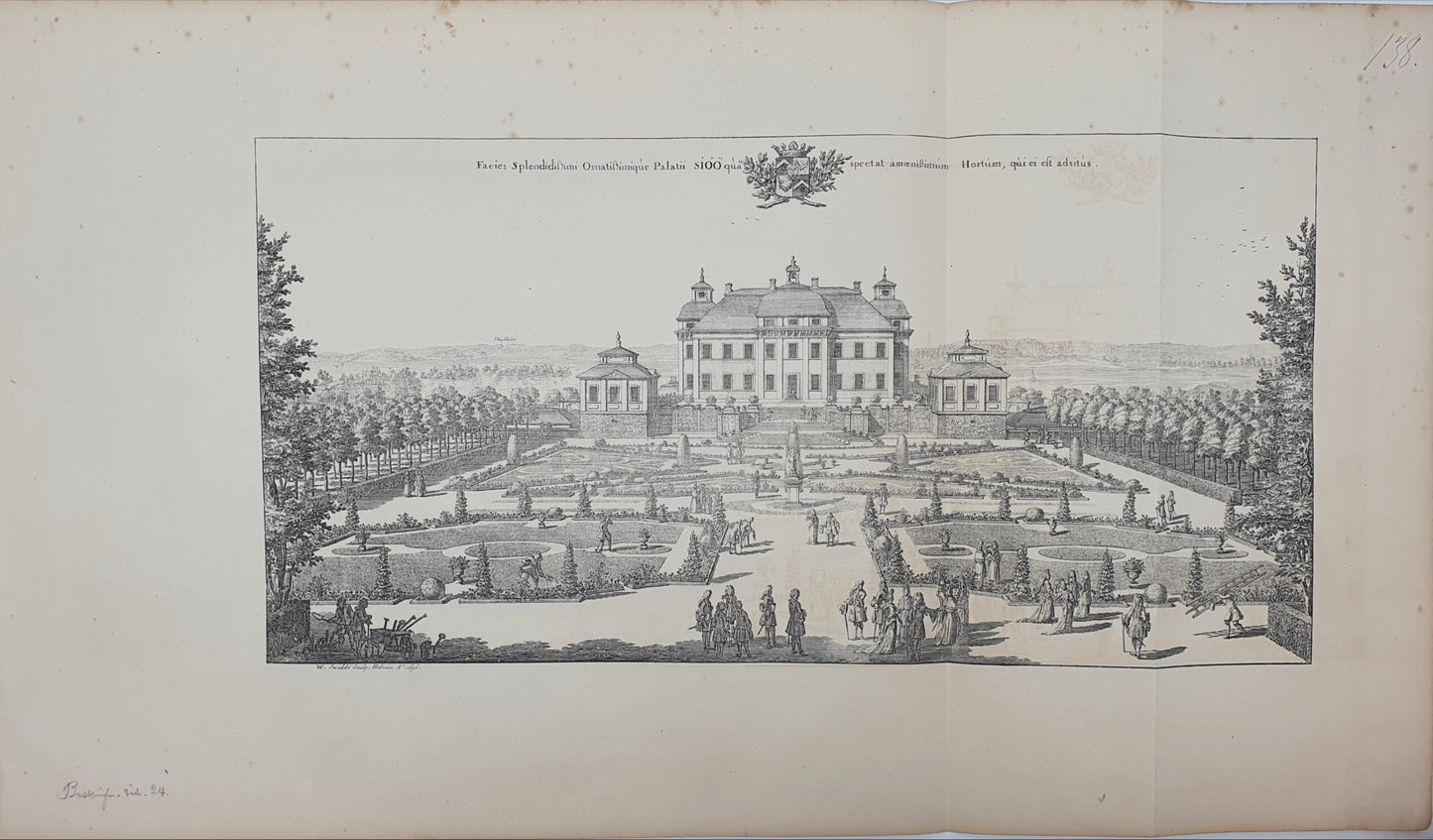 Antique Topographical Print - Lake Castle - Enkoping municipality in Uppland - Dahlströms Fine Art