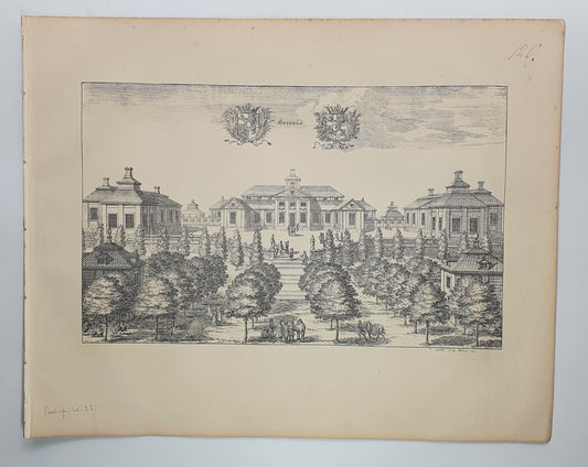 Antique Topographical Print - Ostana Manor - Jonkoping, Gotaland - Sweden - Dahlströms Fine Art