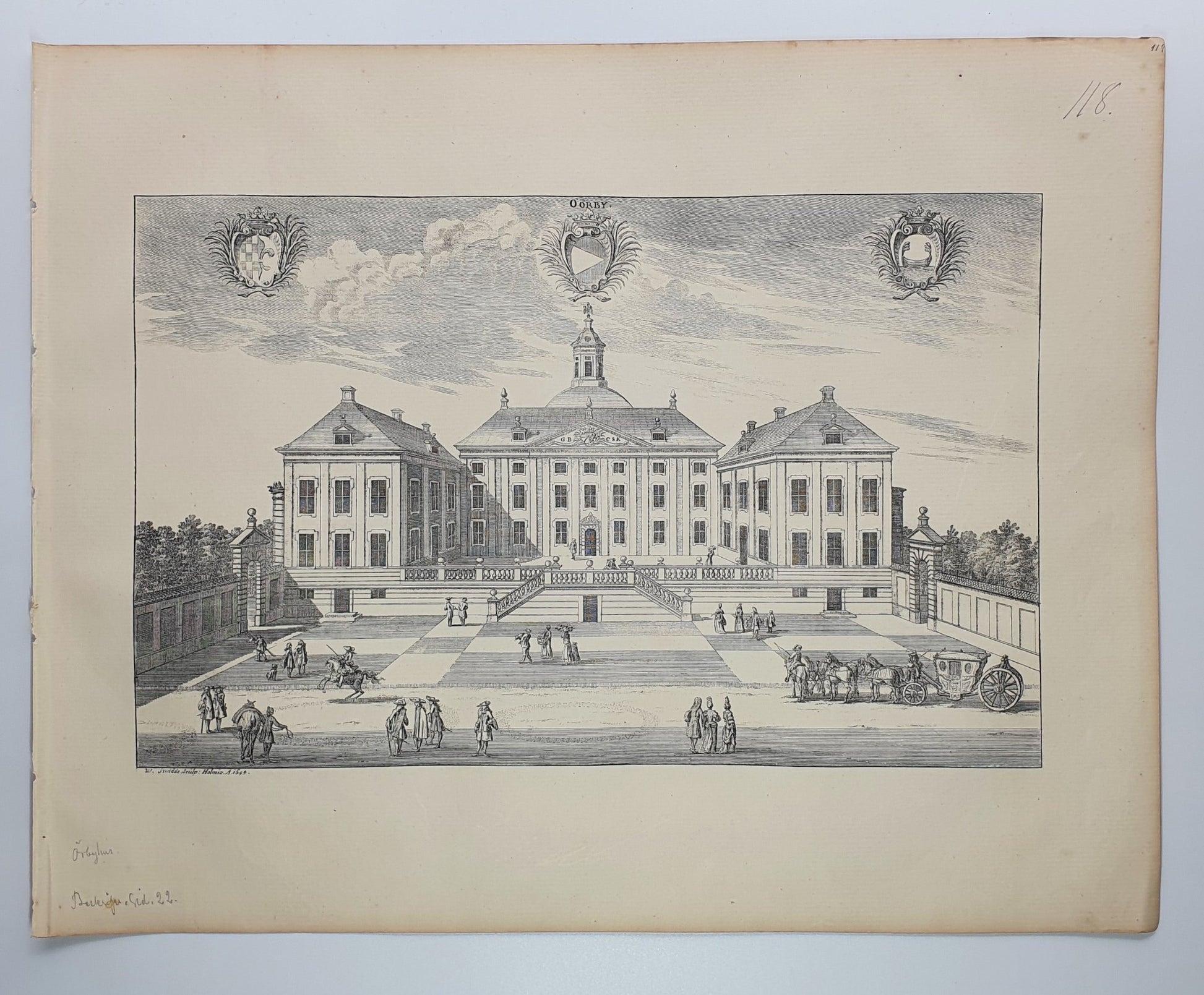 Antique Topographical Print - Orbyhus Castle - Tierps Municipality - Uppland - Dahlströms Fine Art