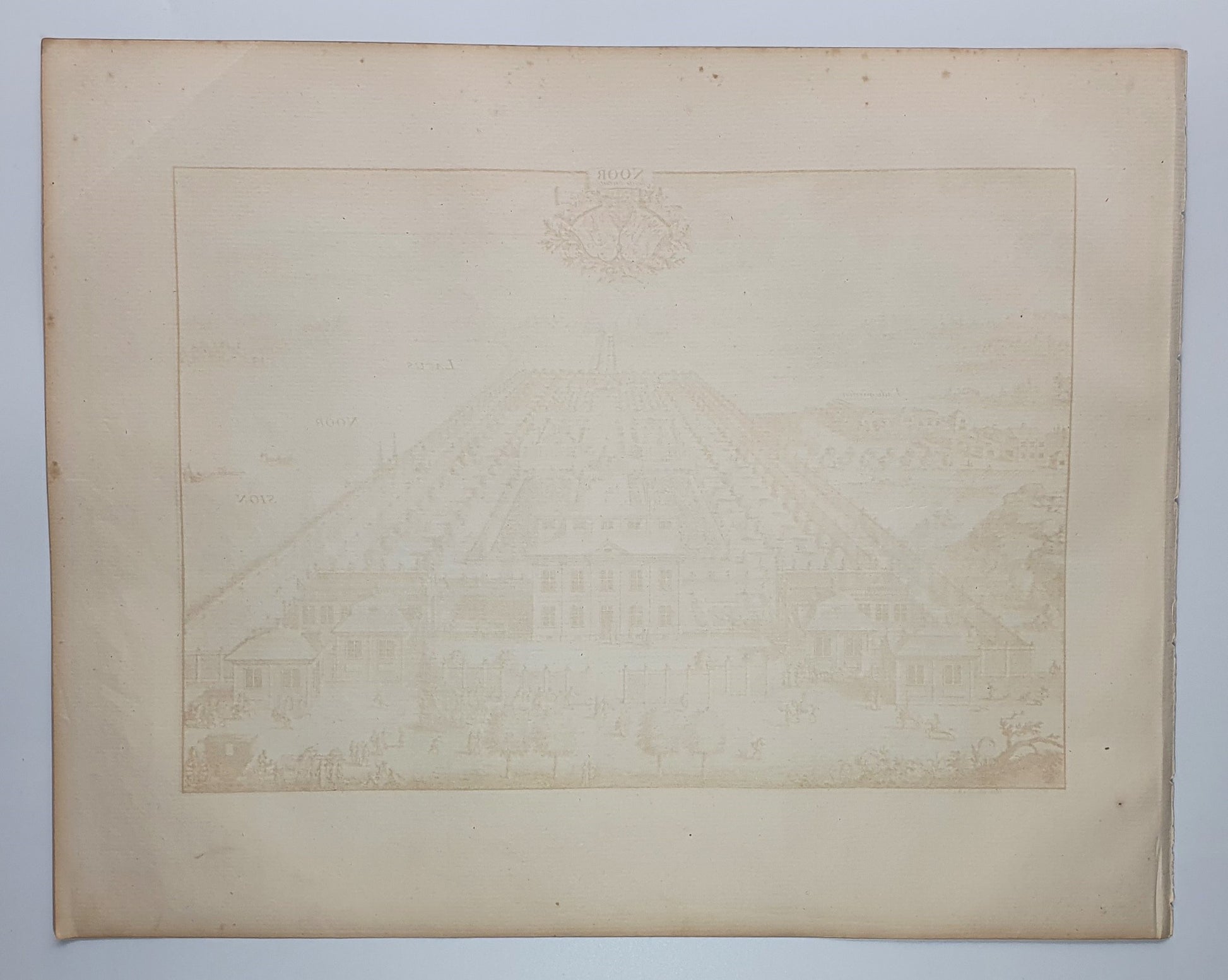 Antique Topographical Print - Nasby Castle - Stora Vartan in Taby Municipality - Dahlströms Fine Art