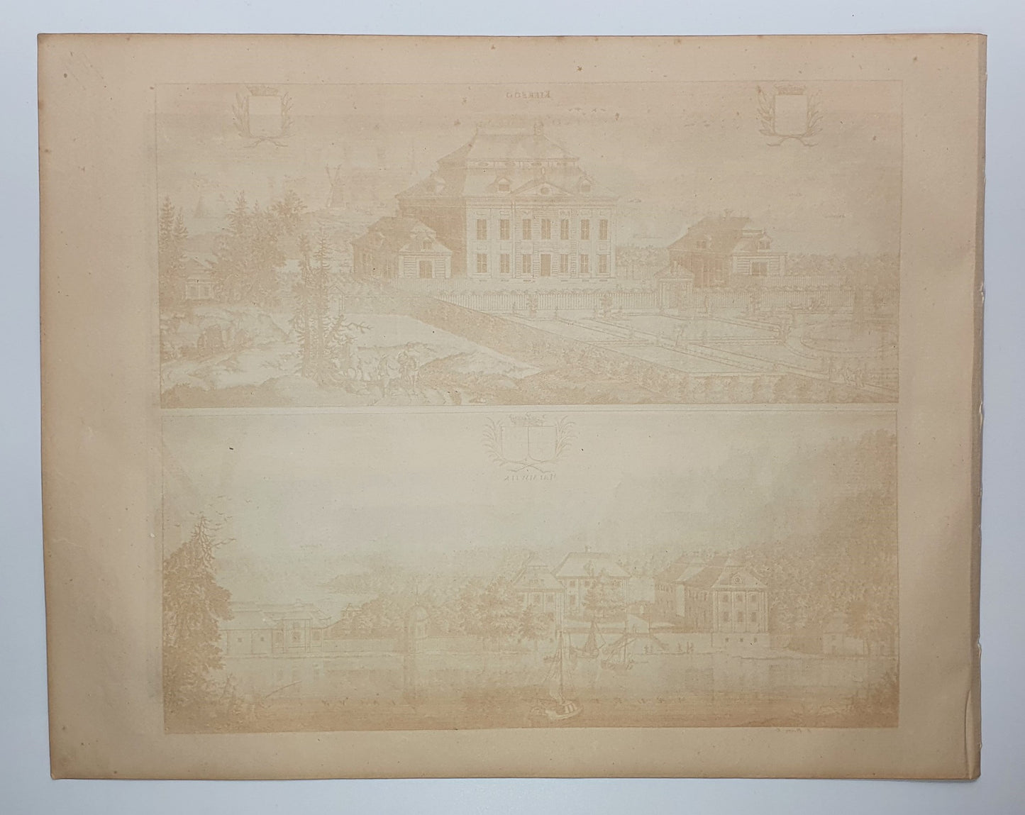 Antique Topographical Print - Hasselby Farm - Uppsala Municipality - Sweden - Dahlströms Fine Art