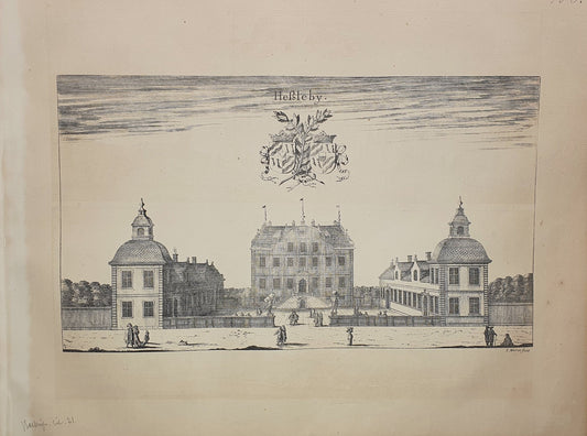 Antique Topographical Print - Hasselby Castle - Stockholm Municipality - Sweden - Dahlströms Fine Art