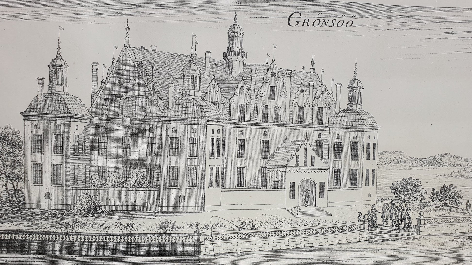 Antique Topographical Print - Gorvalns Castle, Jarfalla - Gronso Castle - Sweden - Dahlströms Fine Art