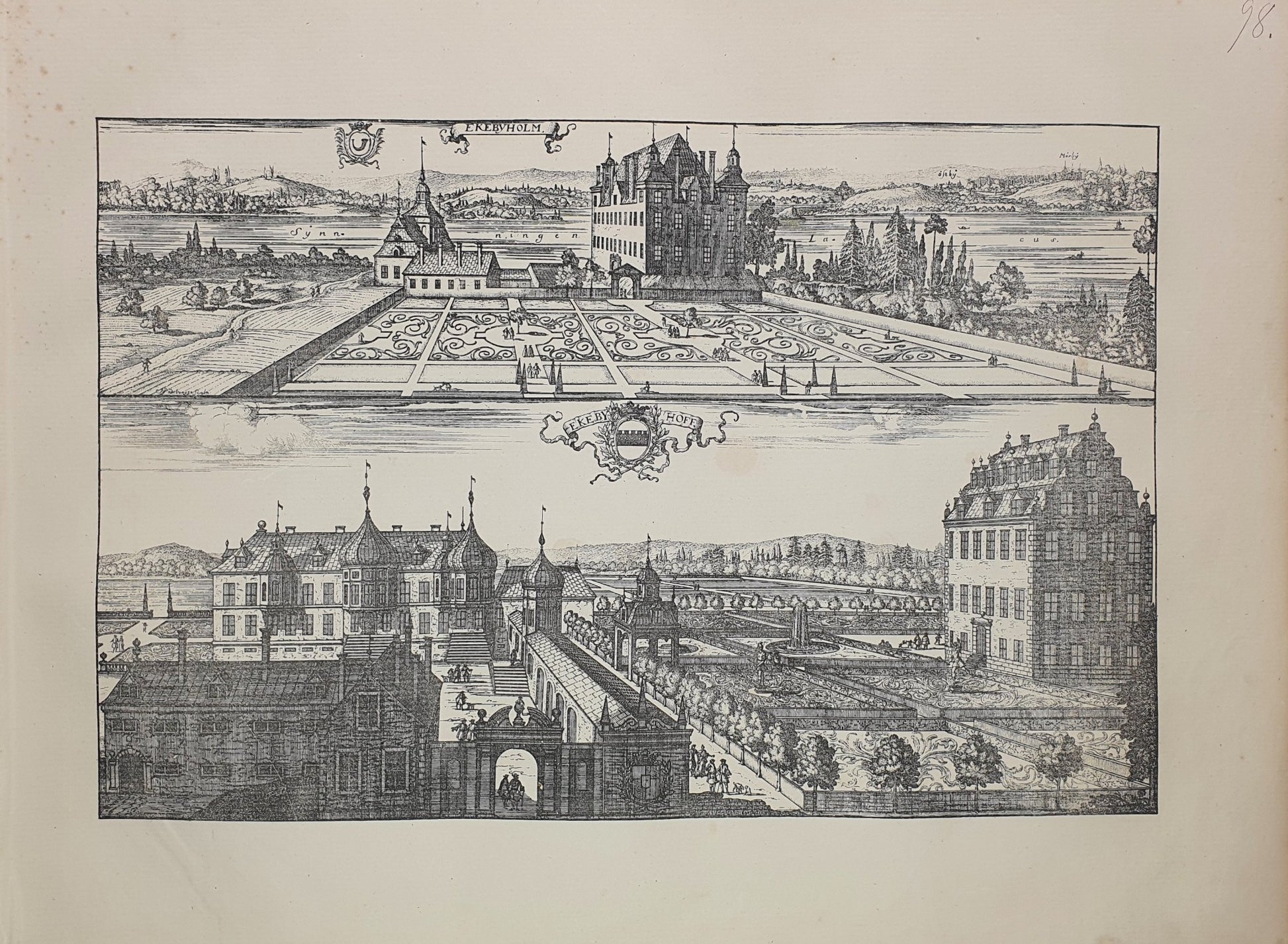 Antique Topographical Print - Ekebyholm Castle - Ekebyhov Castle - Norrtalje - Dahlströms Fine Art