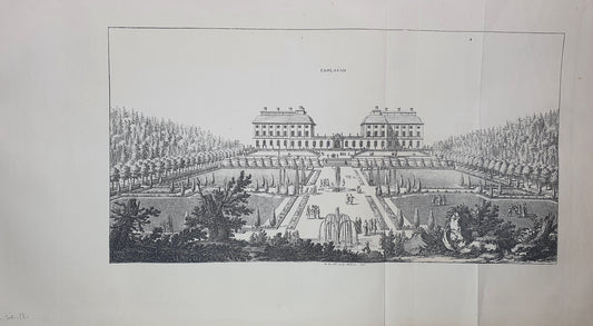 Antique Topographical Print - Ekolsund Castle - Enkoping, Uppsala - Sweden - Dahlströms Fine Art