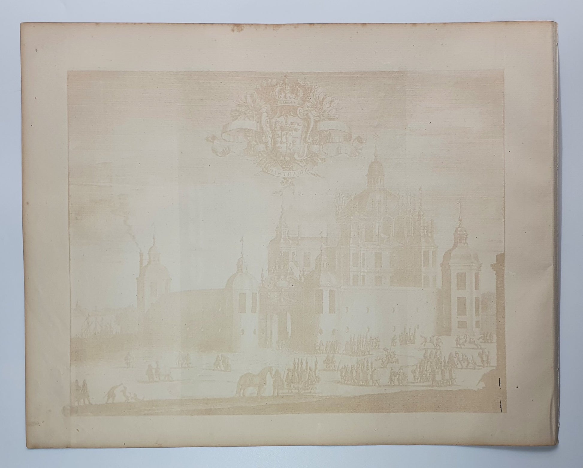 Antique Topographical Print - Drottningholm Castle - Ekero, Stockholm - Sweden - Dahlströms Fine Art