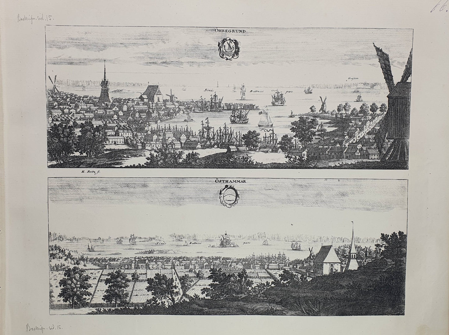 Antique Topographical Print - Oregrund - Osthammar - Uppland - Sweden - Dahlströms Fine Art