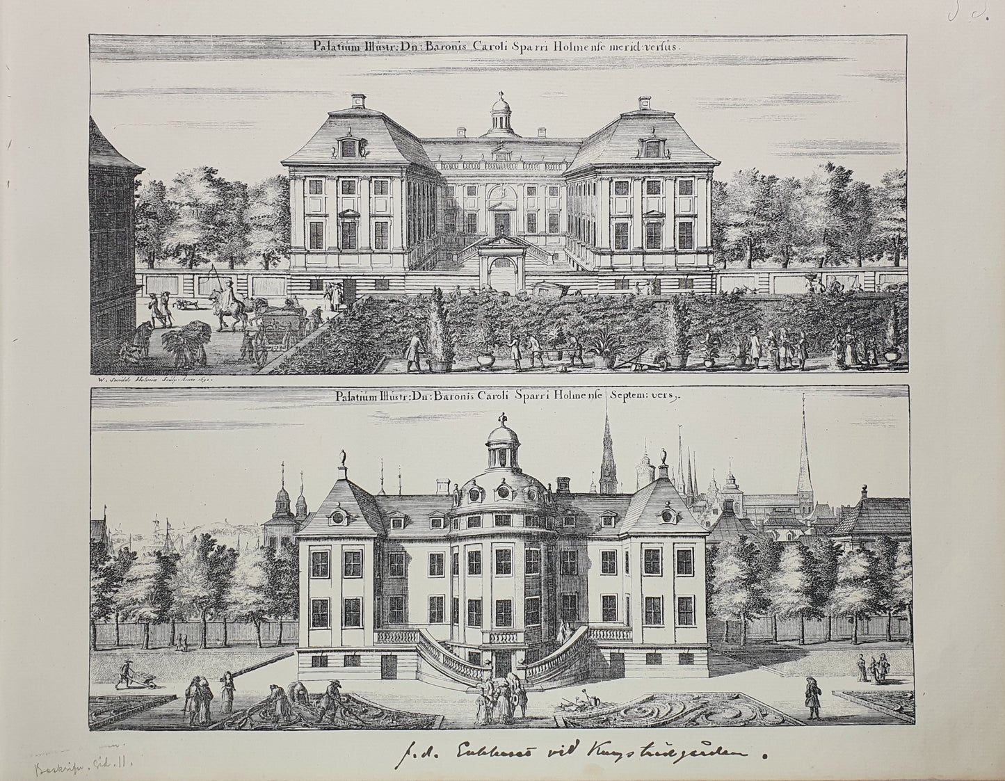 Antique Topographical Print - Karl Sparre's Palace, Hamngatan - Stockholm - Dahlströms Fine Art