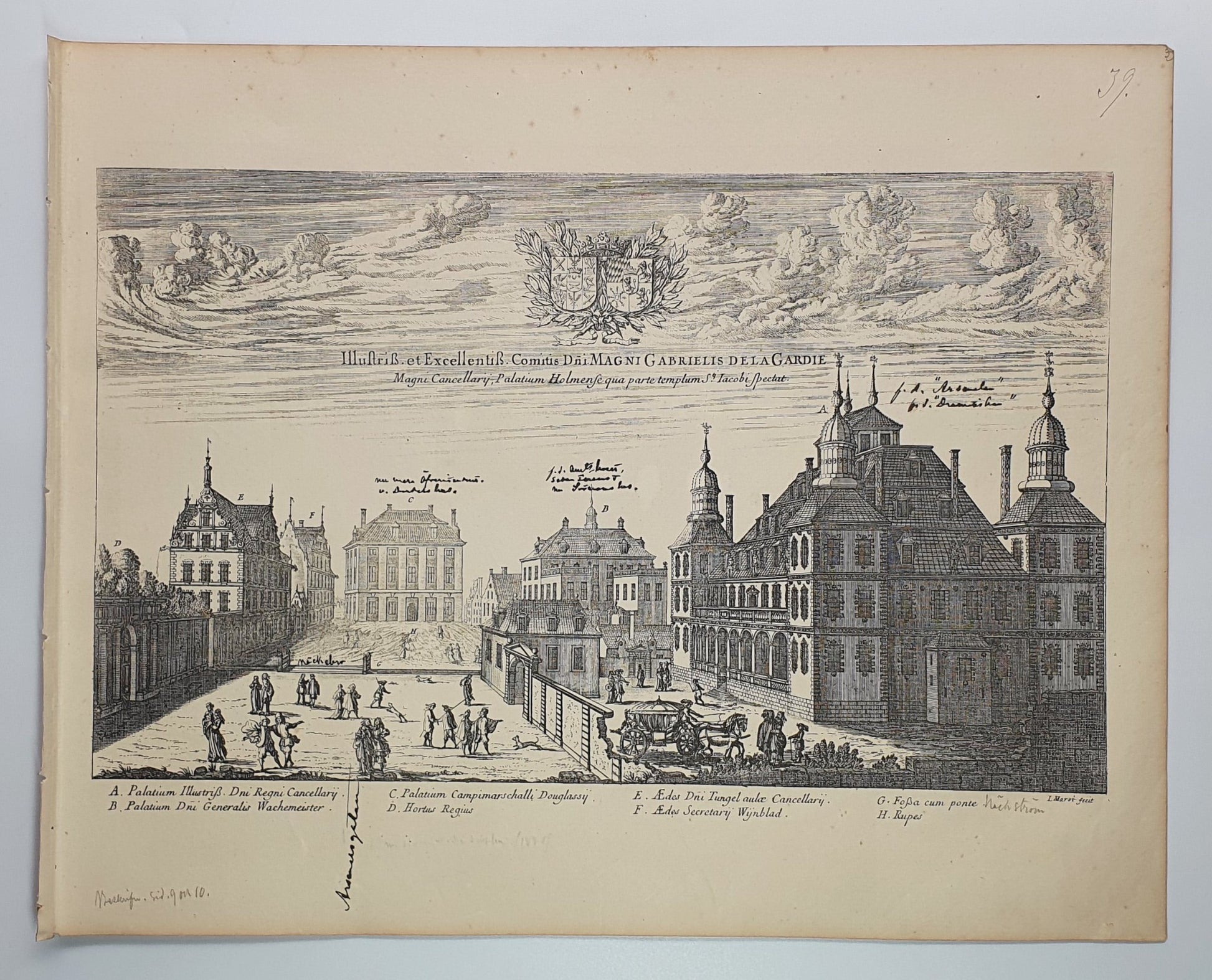 Antique Topographical Print - Peculiar from Jacob's Church - Stockholm - Sweden - Dahlströms Fine Art