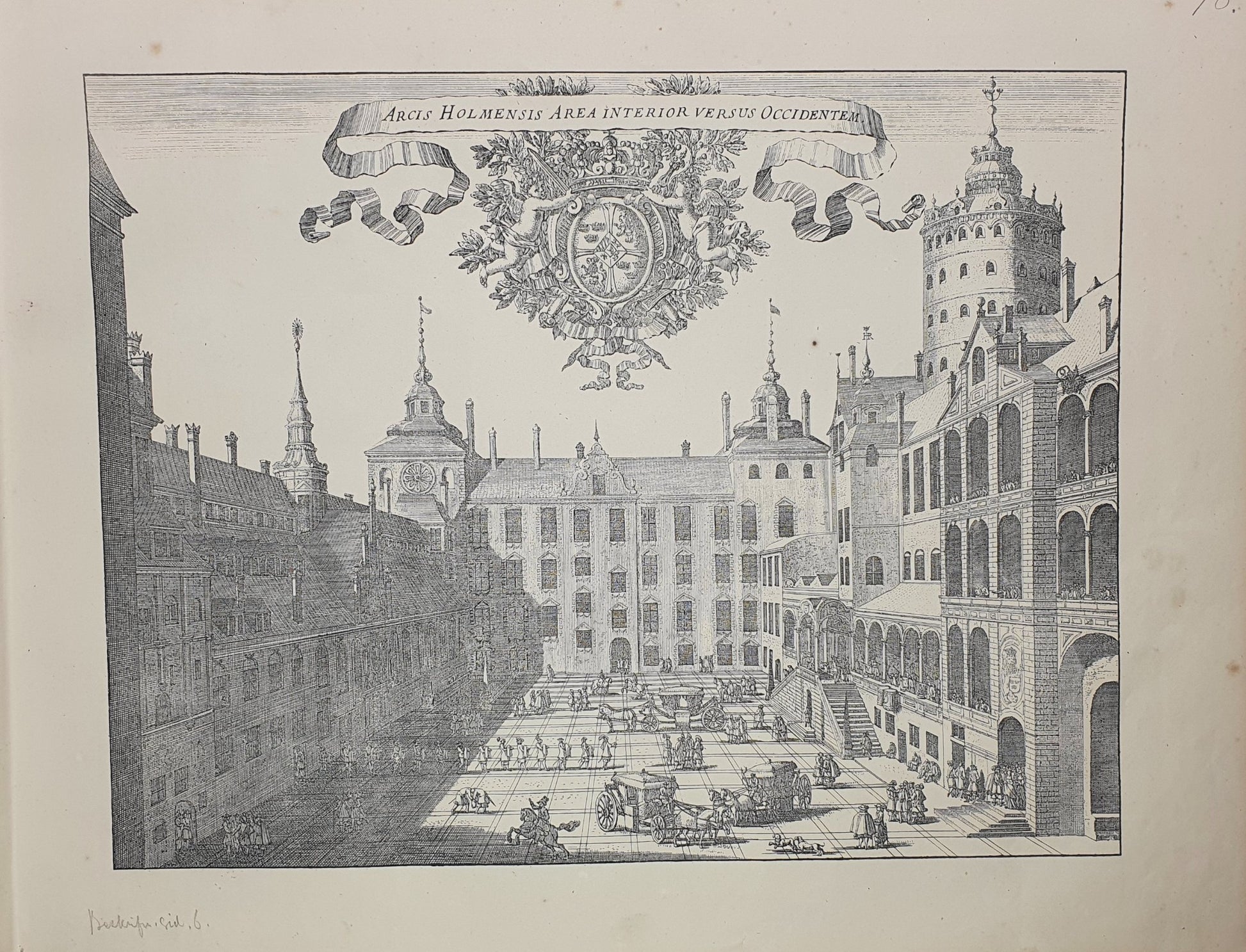 Antique Topographical Print - Tre Kronor Castle - Stockholm, Sweden - Dahlbergh - Dahlströms Fine Art