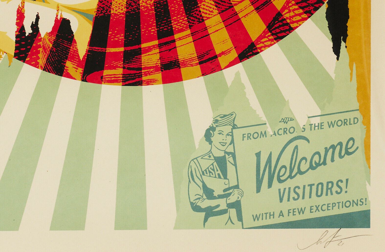 Welcome Visitors - Silkscreen - Serigraphy - Signed - Shepard Fairey - 2021 - Dahlströms Fine Art