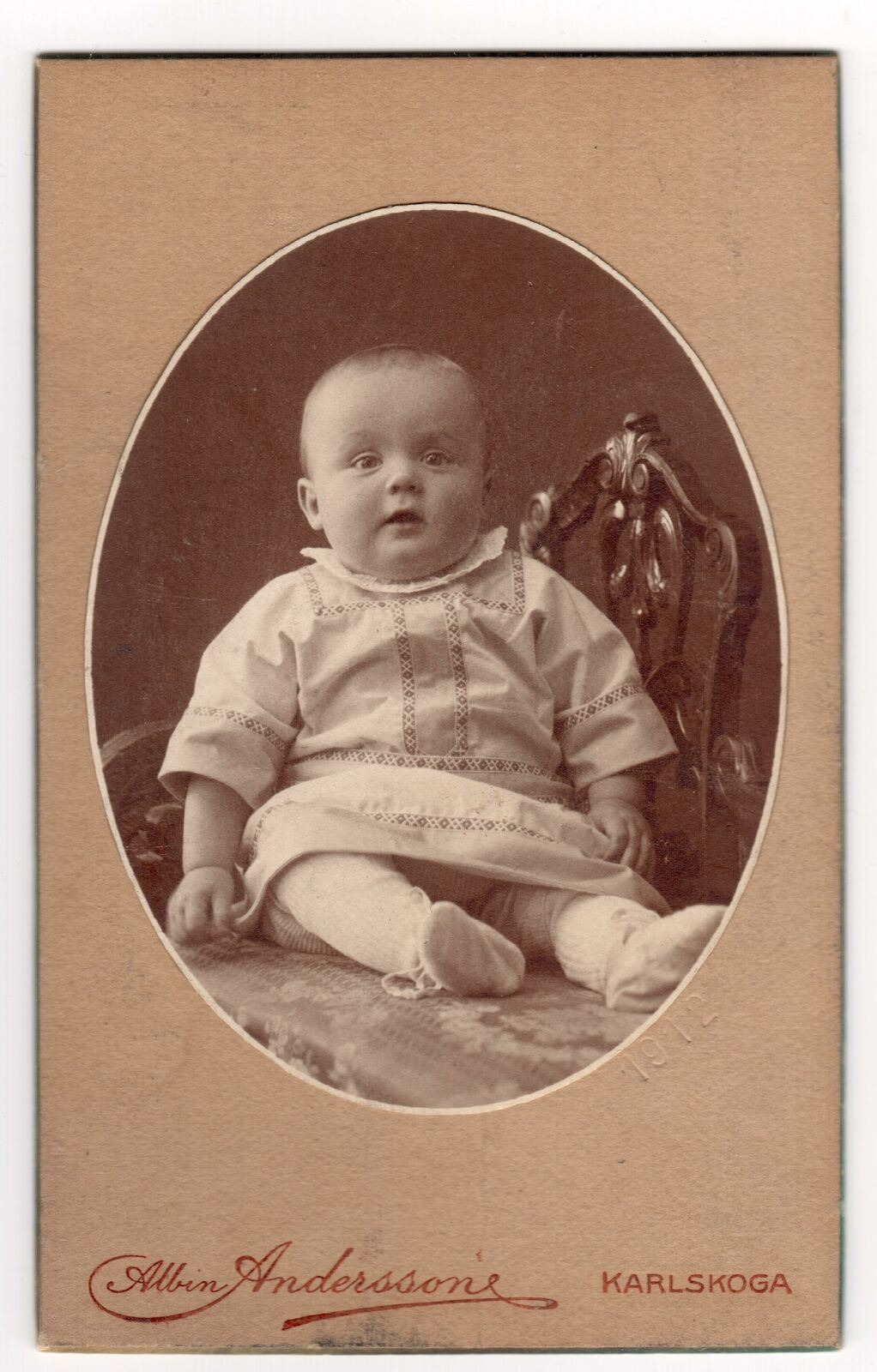 Antique Carte De Visite - Sweden - Allin Andersson - Baby - Photograph Card - Dahlströms Fine Art