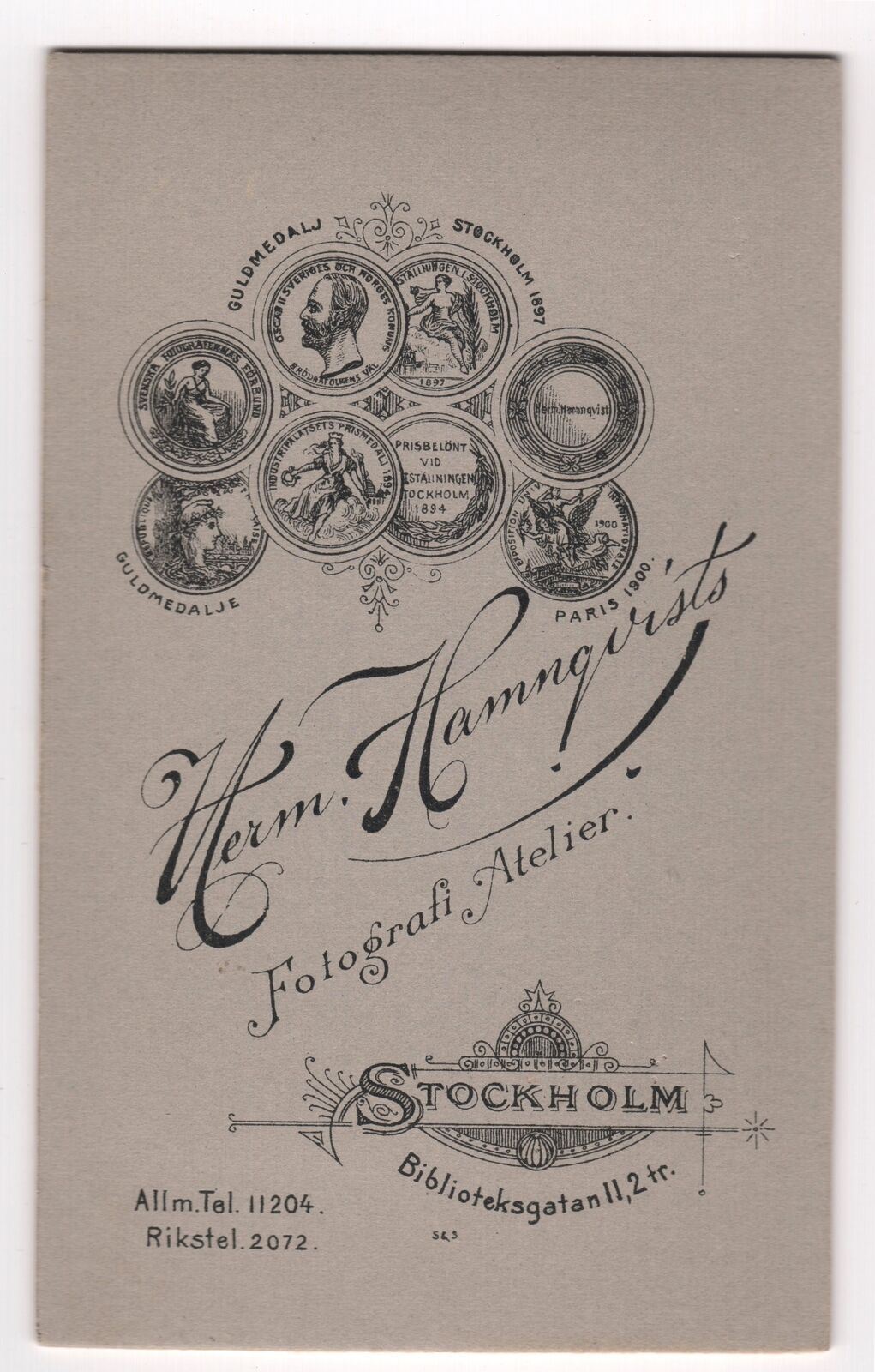 Antique Carte De Visite Photograph - Sweden - Herm Hammqvist - Gentleman - Photograph Card - Dahlströms Fine Art