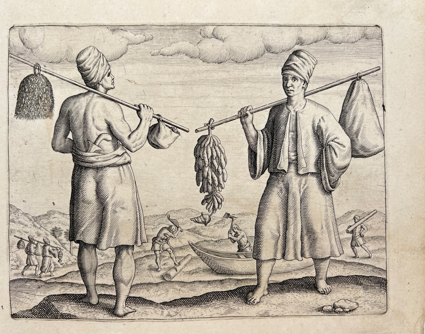 Antique Print - Bantenese People - Johann Theodor de Bry - Voyage - Page 26