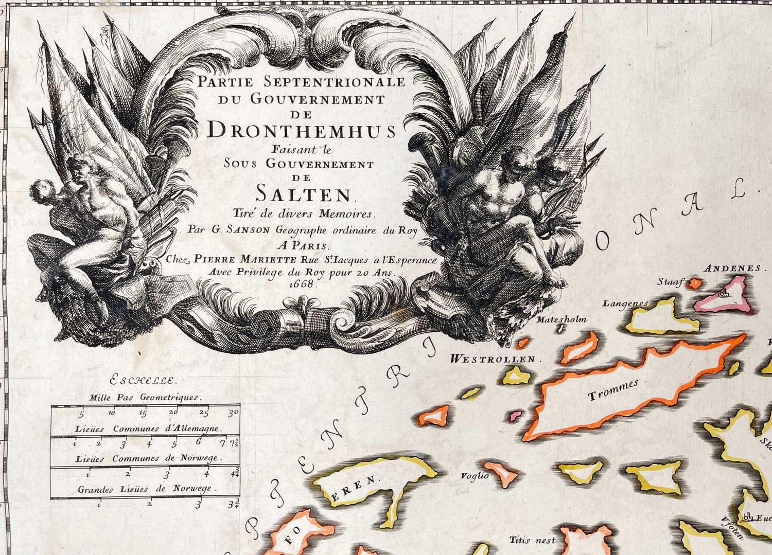 Antique map of Norway - Trondheim - Trondelag - Salten - Dronthemhus - Sanson - Dahlströms Fine Art
