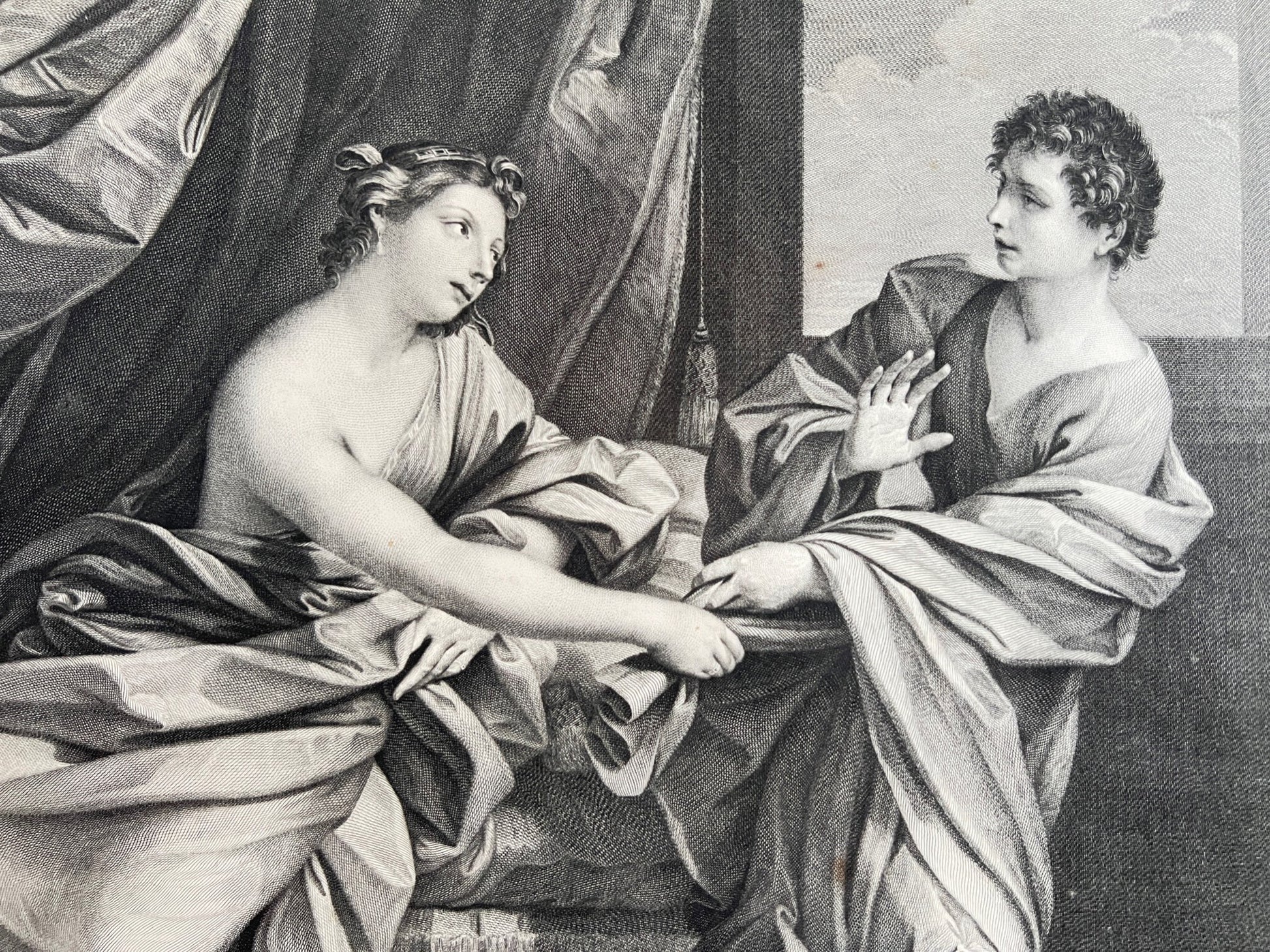 Antique Print - Religious - Joseph and Potiphar's Wife - Hebrew Bible - England - Dahlströms Fine Art