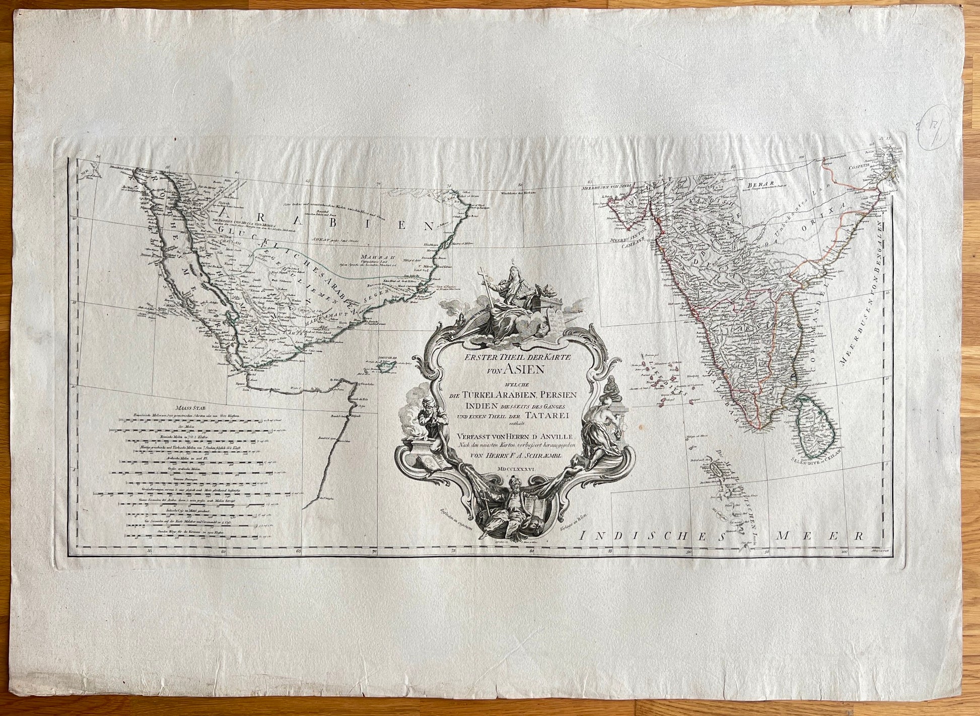Antique Map Print - First Part of Map of Asia - Turkey - Iran - India - Tartary - Dahlströms Fine Art