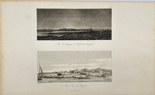Original Print - View of Louqssor -  Daybreak - Journey to Lower and Upper Egypt