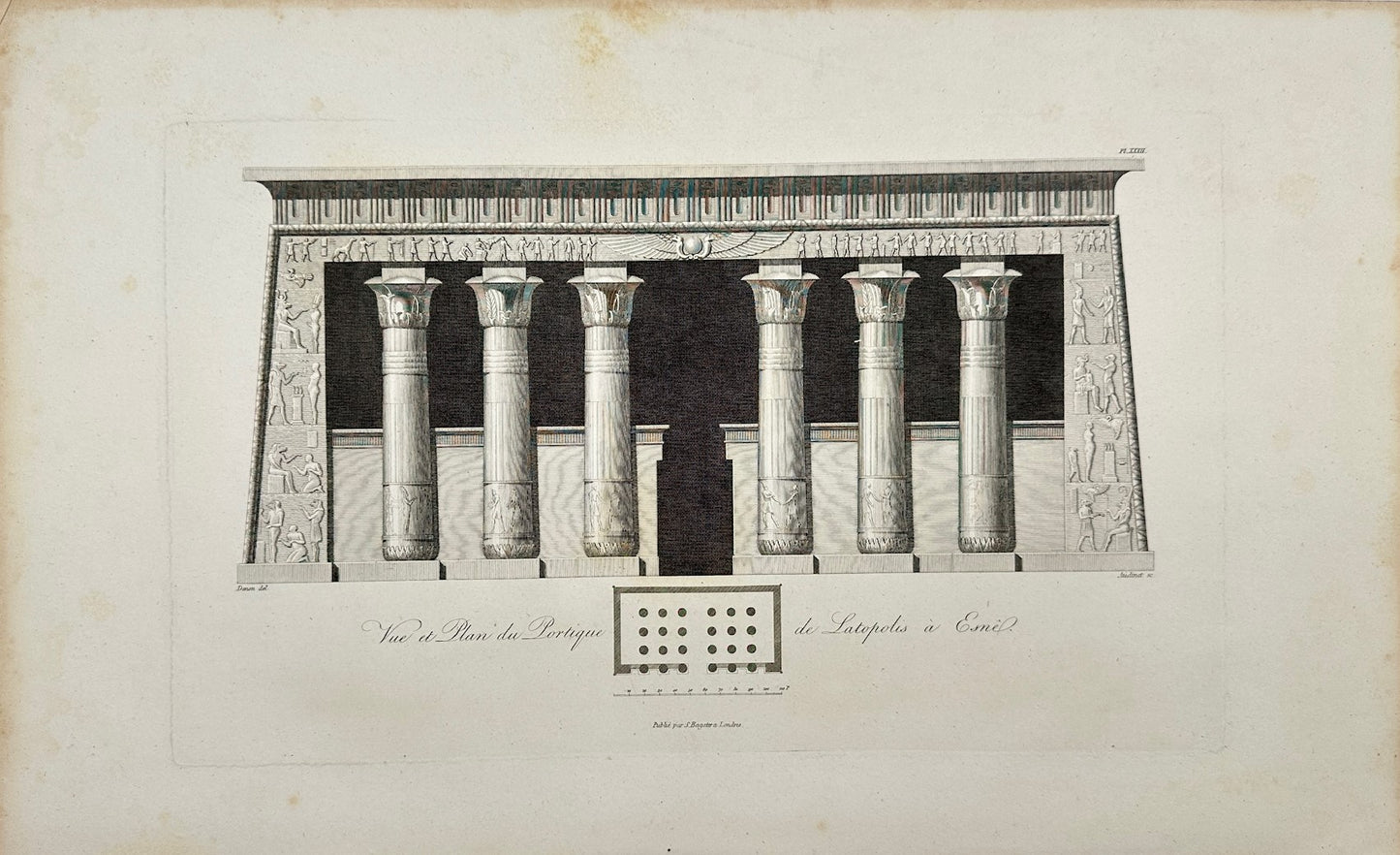 Original Engraving - The Temple of Khnum at Esna - Egypt - Dominique Vivant