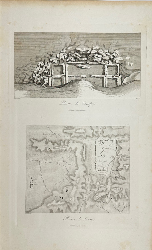 Original Print - Ruins of Sann and of Canopus - Dominique Vivant - Egypt - 1809