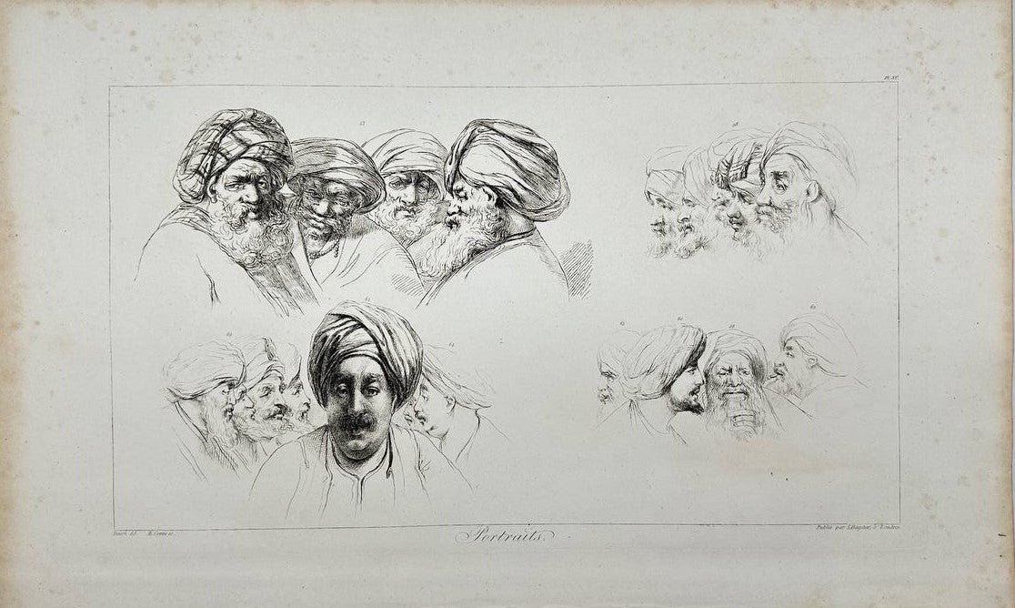 Original Print -  Different Tronies of Egyptians - Lower and Upper Egypt - 1809