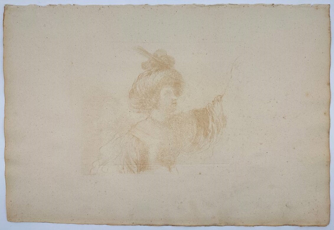 Rare Print - Woman in Oriental Headdress - Francesco Bartolozzi - Guercino