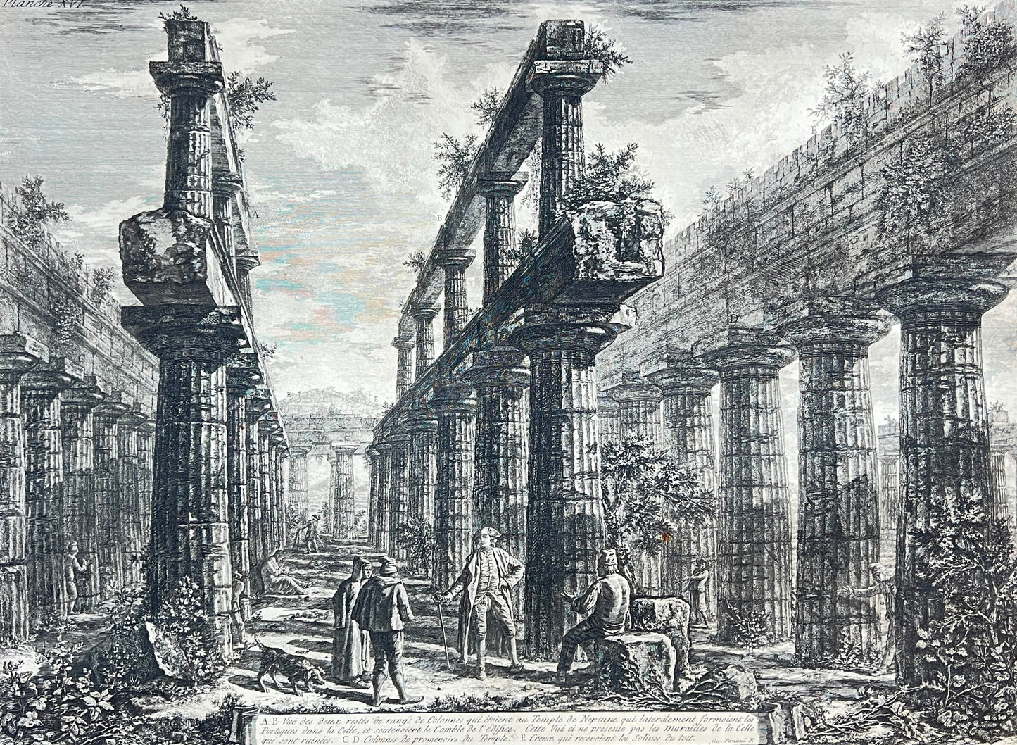Antique Engraving - Giovanni Piranesi - Temple of Neptune in Paestum - Italy - Dahlströms Fine Art