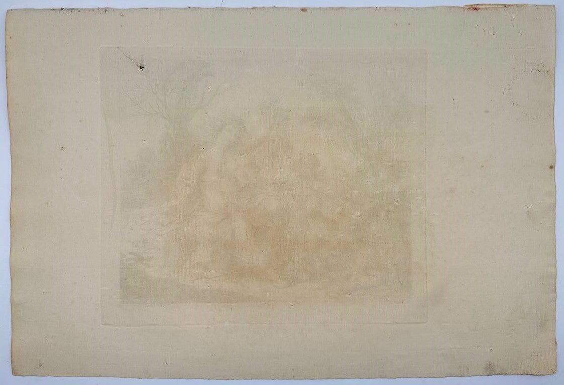 Rare Engraving - Flora with Four Putti - Francesco Bartolozzi - Guercino - 1764