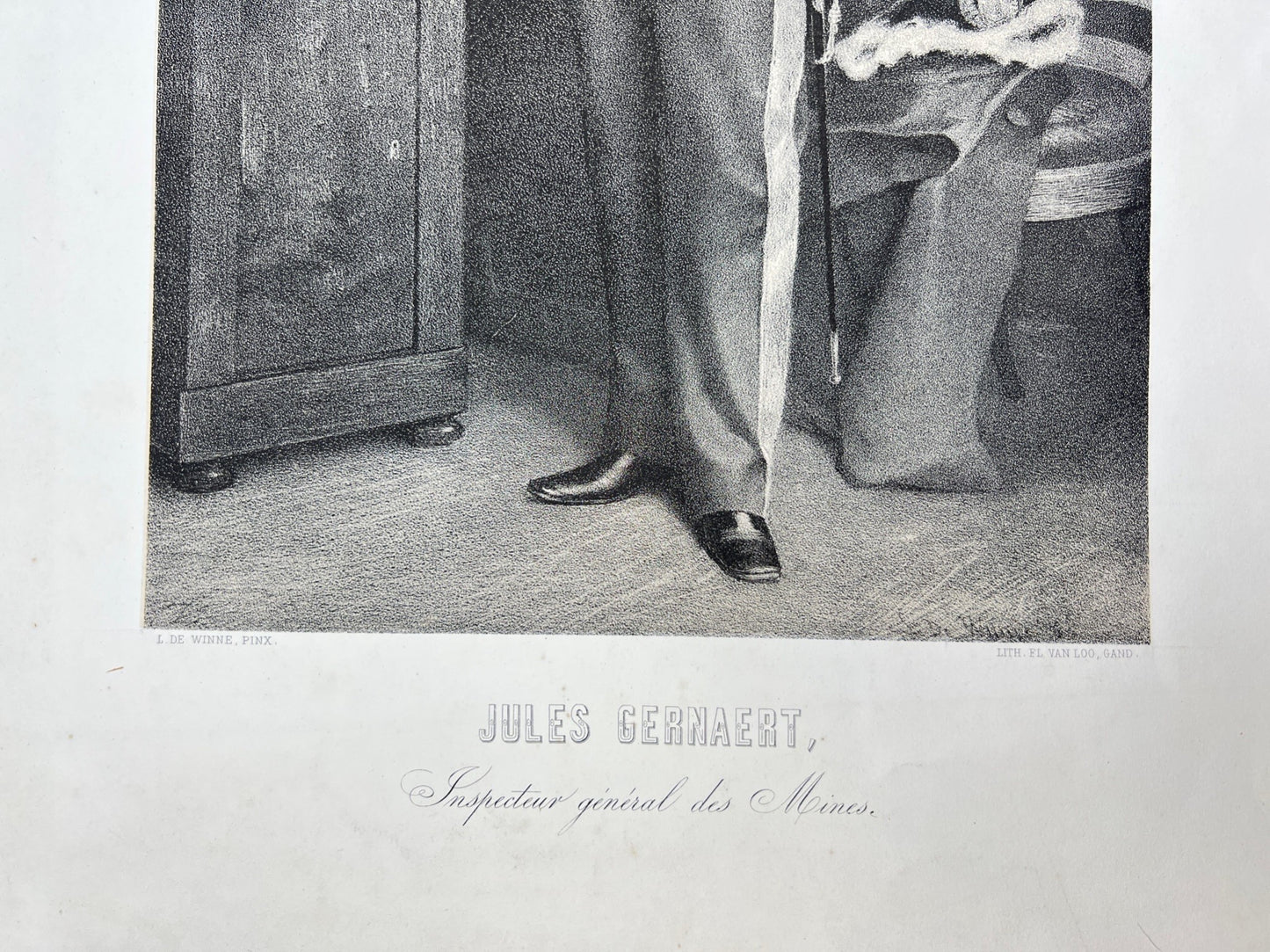 Antique Print - Portrait of Jules Germaert - Liévin De Winne - General - Mines