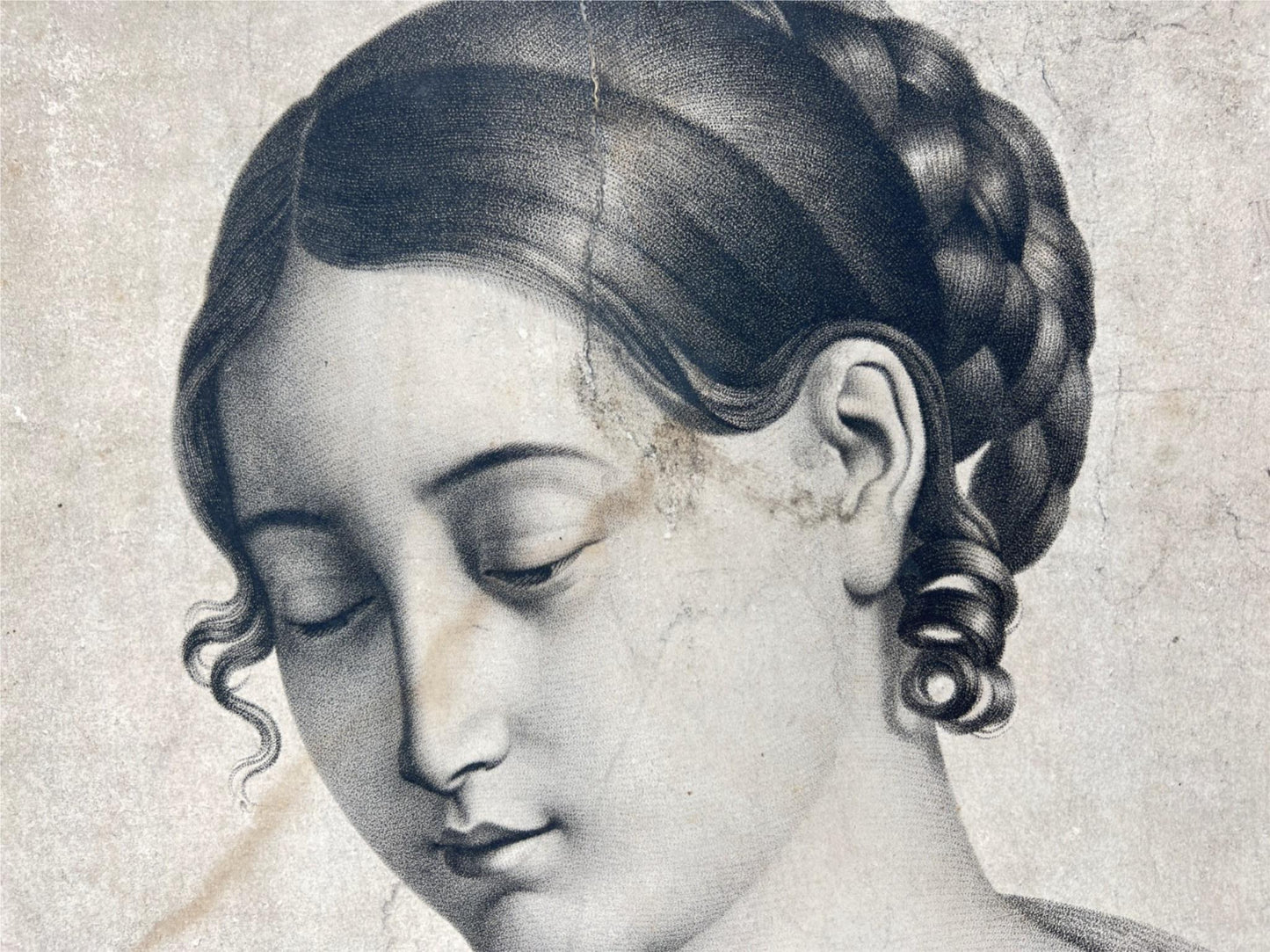 Antique Print - La Modestie - Woman - Robert Lefevre - 19th Century - Paris