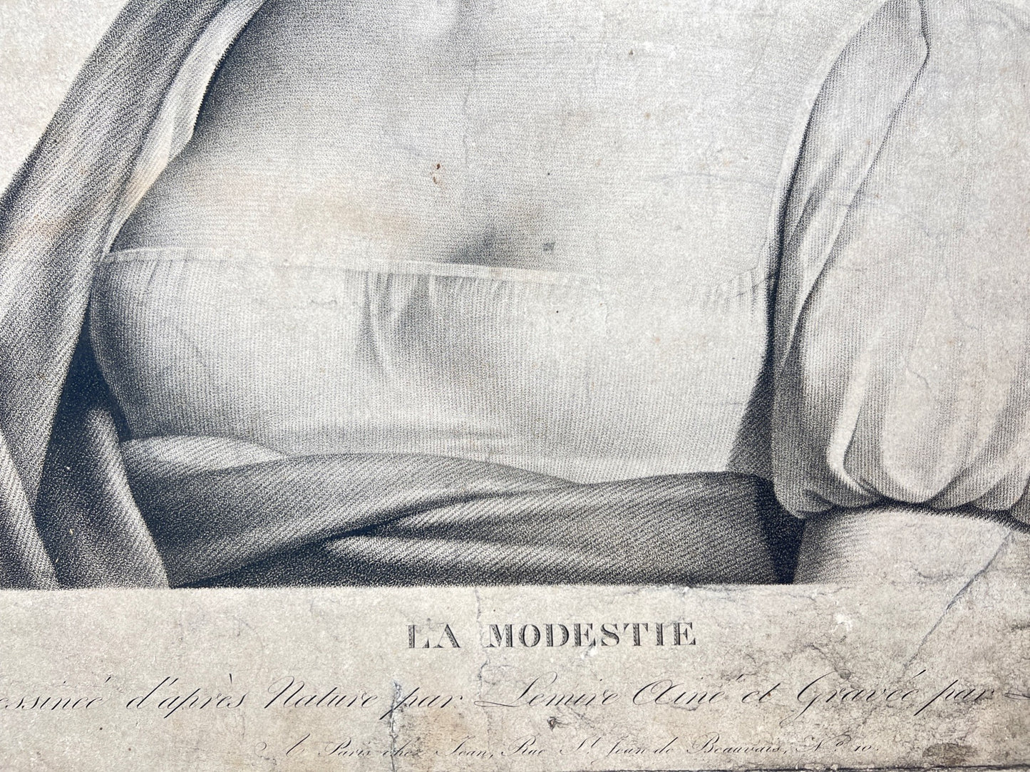 Antique Print - La Modestie - Woman - Robert Lefevre - 19th Century - Paris