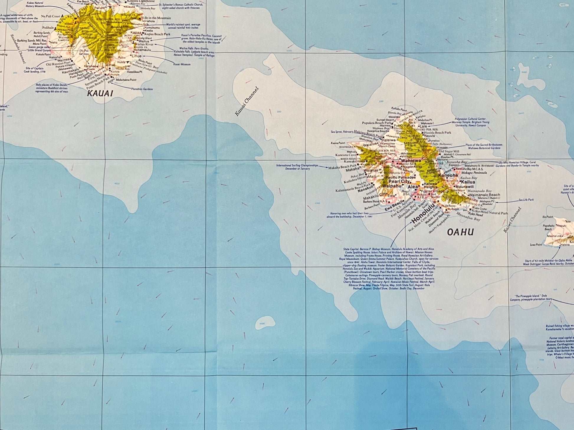 Vintage Map Print - National Geographic - Map of Hawaii - Honolulu - USA - 1975 - Dahlströms Fine Art
