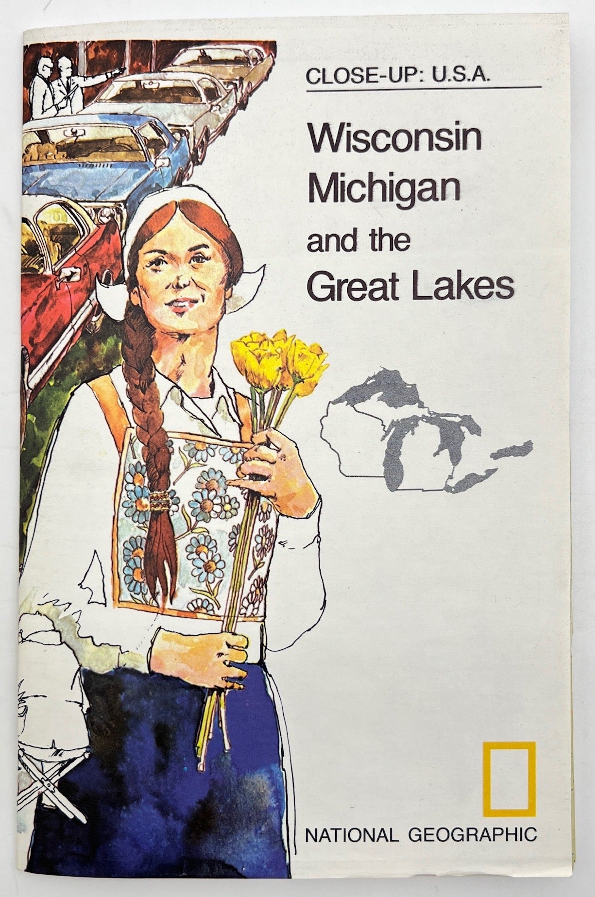Vintage Map Print - National Geographic - Wisconsin Michigan - Great Lakes 1973 - Dahlströms Fine Art