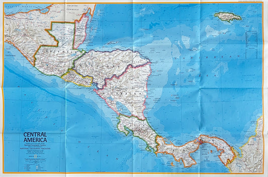 Vintage Map Print - America - Central America - Honduras - Nicaragua - 1972 - Dahlströms Fine Art