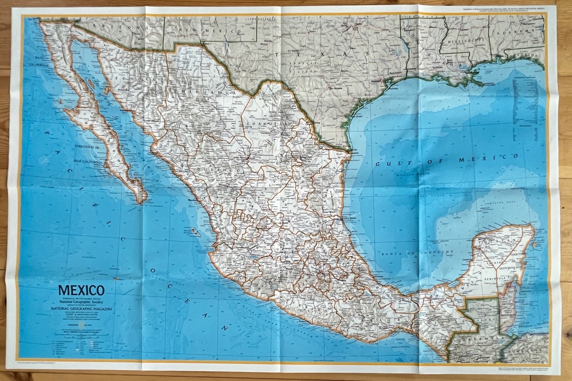 Vintage Map Print - America - Central America - Honduras - Costa Rica - 1972 - Dahlströms Fine Art