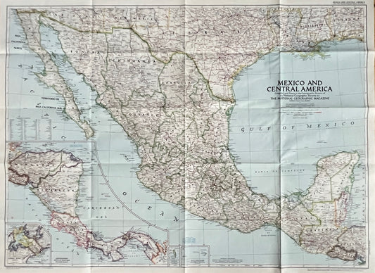 Vintage Map Print - America - Mexico and Central America - Chihuahua - 1972 - Dahlströms Fine Art