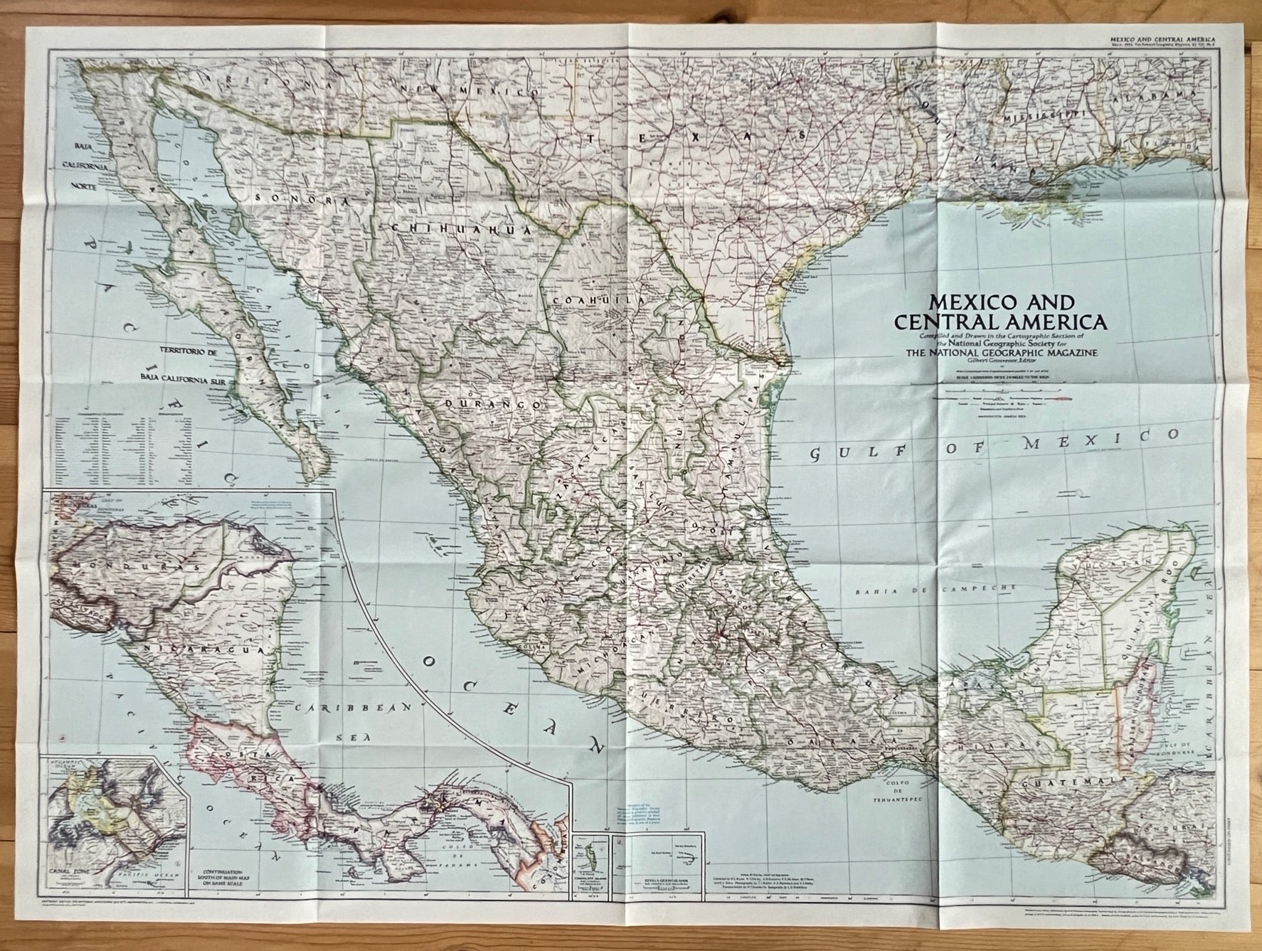 Vintage Map Print - America - Mexico and Central America - Chihuahua - 1972 - Dahlströms Fine Art