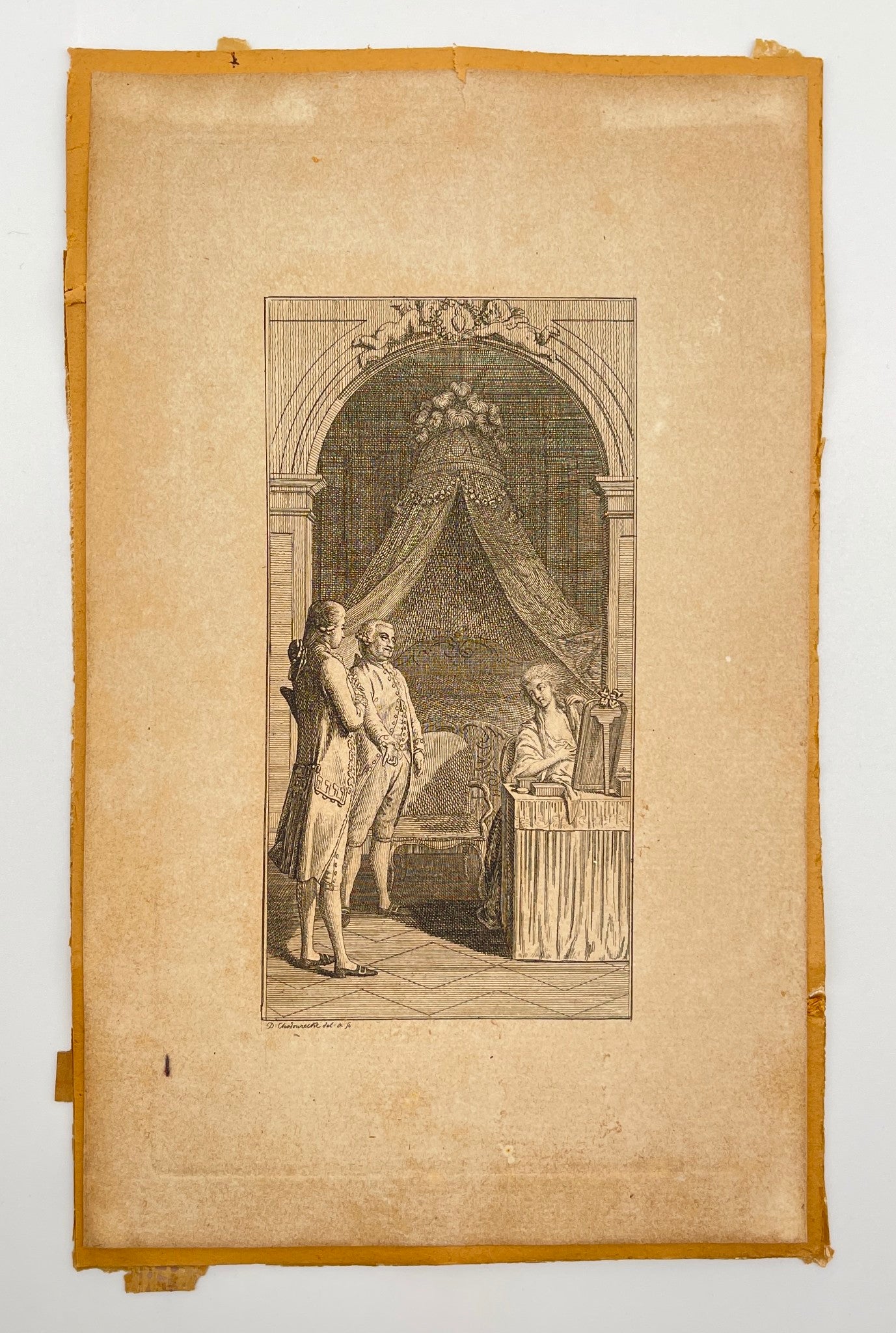 Antique Print - Daniel Chodowiecki - Two Gentlemen and a Lady - Poland - Dahlströms Fine Art