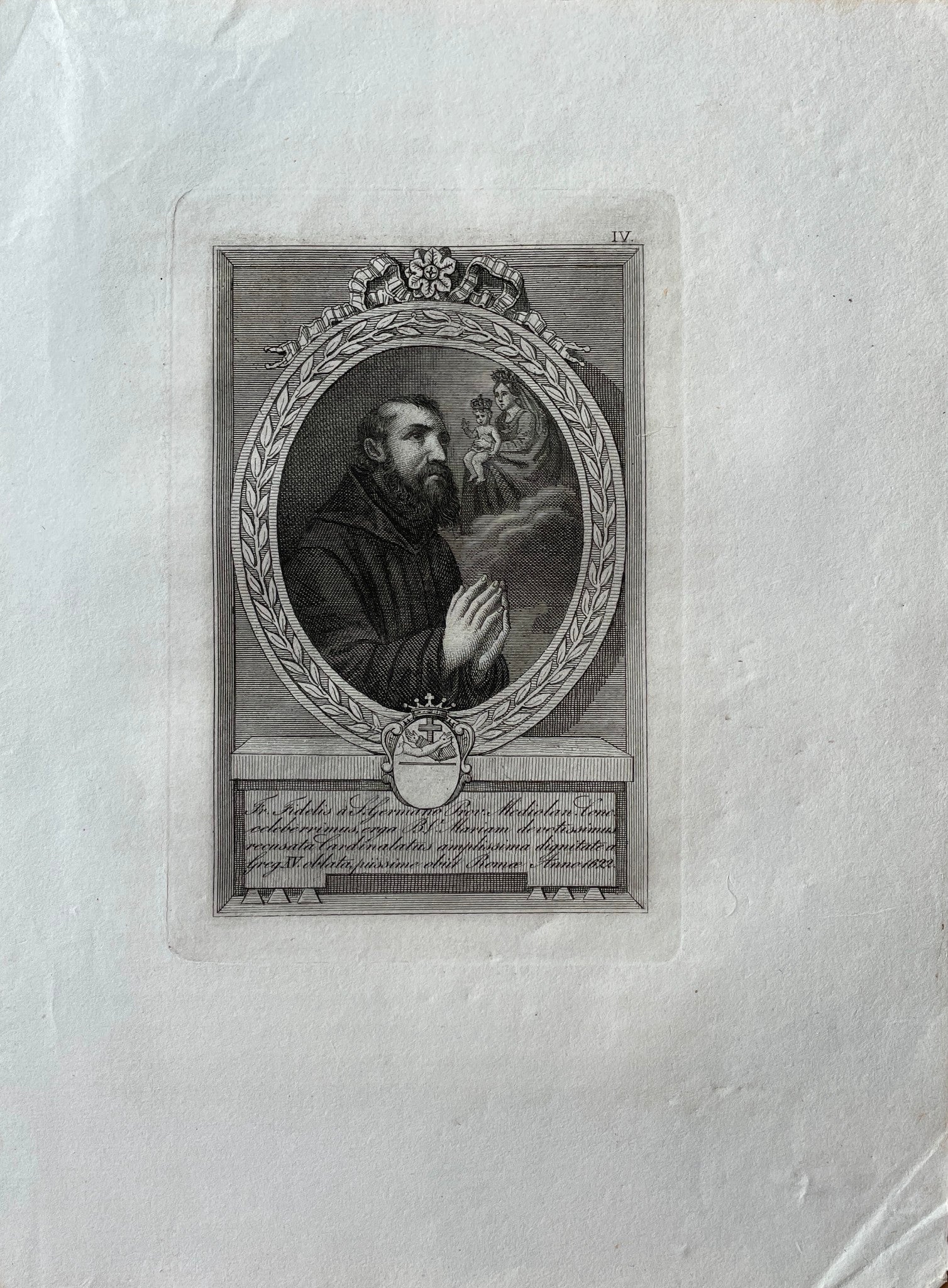 Original Antique Print - Church Dignitary - Luigi Cunego - Saint Germano - 1810 - Dahlströms Fine Art