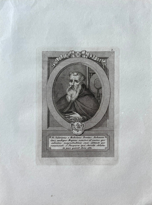 Antique Print - Church Dignitary - Luigi Cunego - Fr. Valerianus a Mediolano - Dahlströms Fine Art