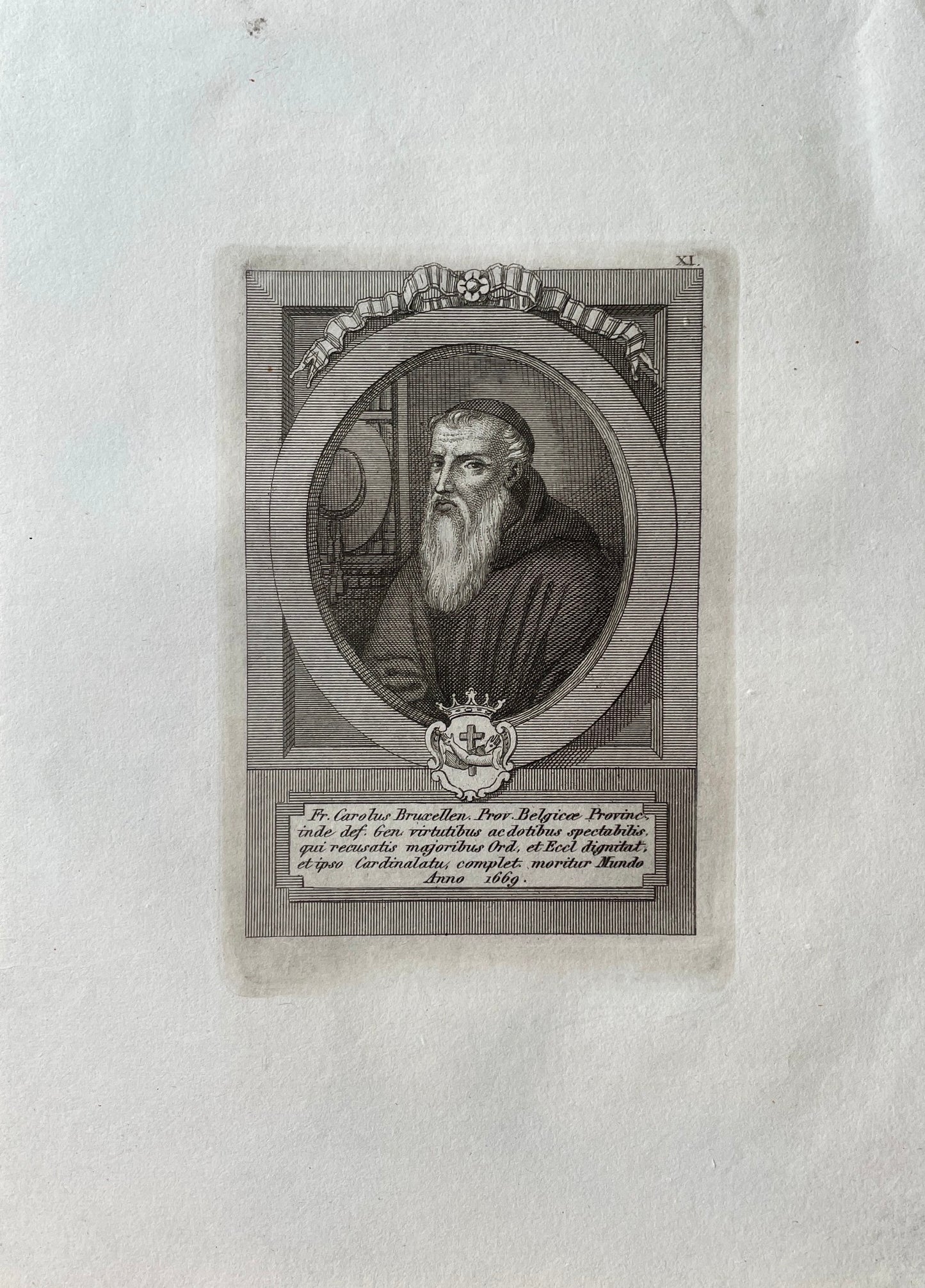 Antique Print - Church Dignitary - Luigi Cunego - Fr. Carolus Bruxellen - Dahlströms Fine Art