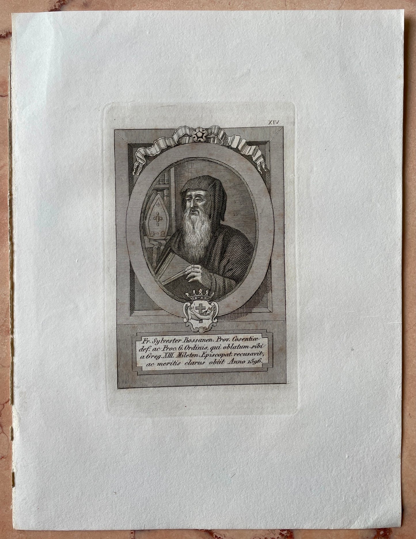 Antique Print - Church Dignitary - Luigi Cunego - Fr. Sylvester Rossanen - Art - Dahlströms Fine Art