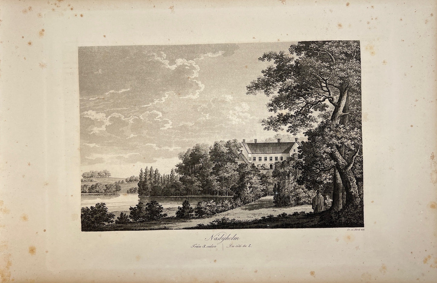 Antique Print - View of the Nasbyholm Castle - Skurup Municipality - Scania