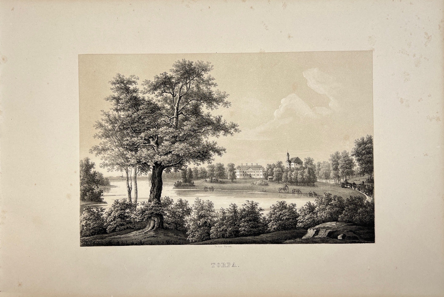 Antique Print - View of Torpa - Gothenburg - Harlanda - Sweden - Ulrik Thresher
