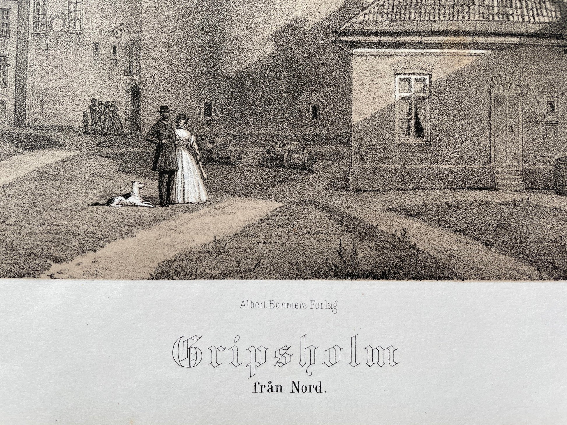Architecture Print-Scandinavian Design-Antique-1869 -Gripsholm from the North - Dahlströms Fine Art