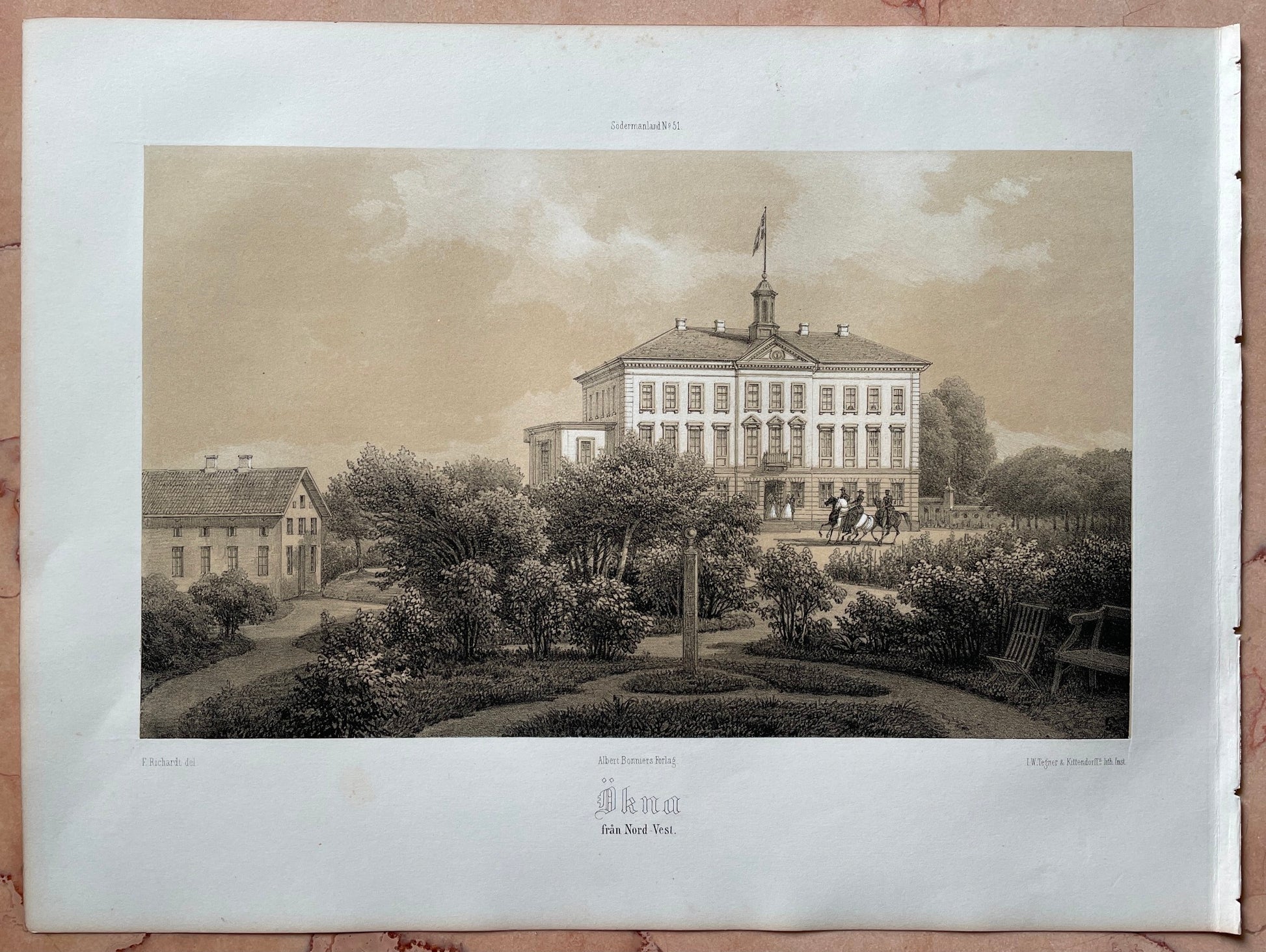 Architecture Print-Scandinavian Design-Antique-1869 - Ökna from the North-West - Dahlströms Fine Art