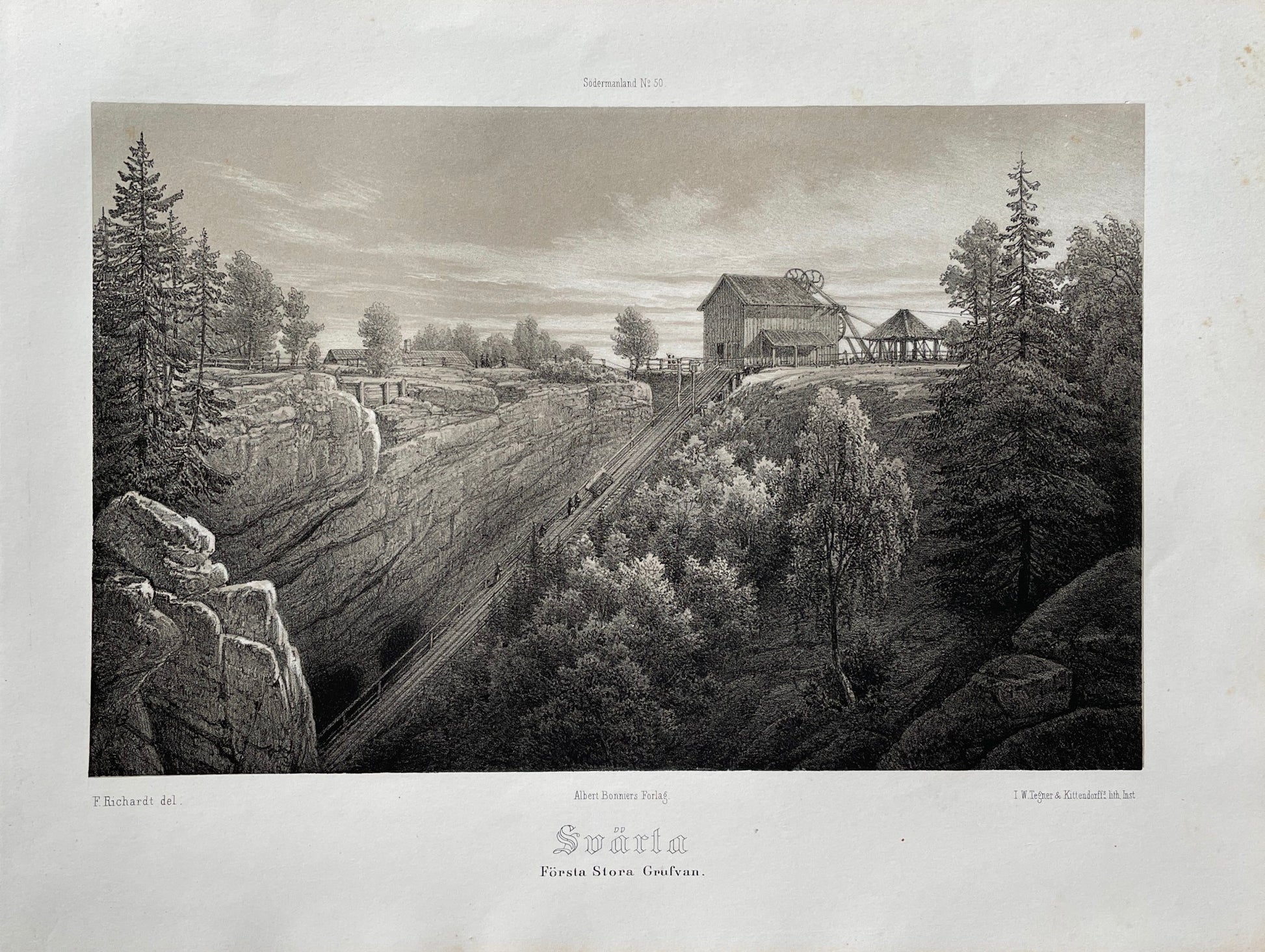 Architecture Print-Scandinavian Design-Antique-1869 - Svärta First Great Mine - Dahlströms Fine Art