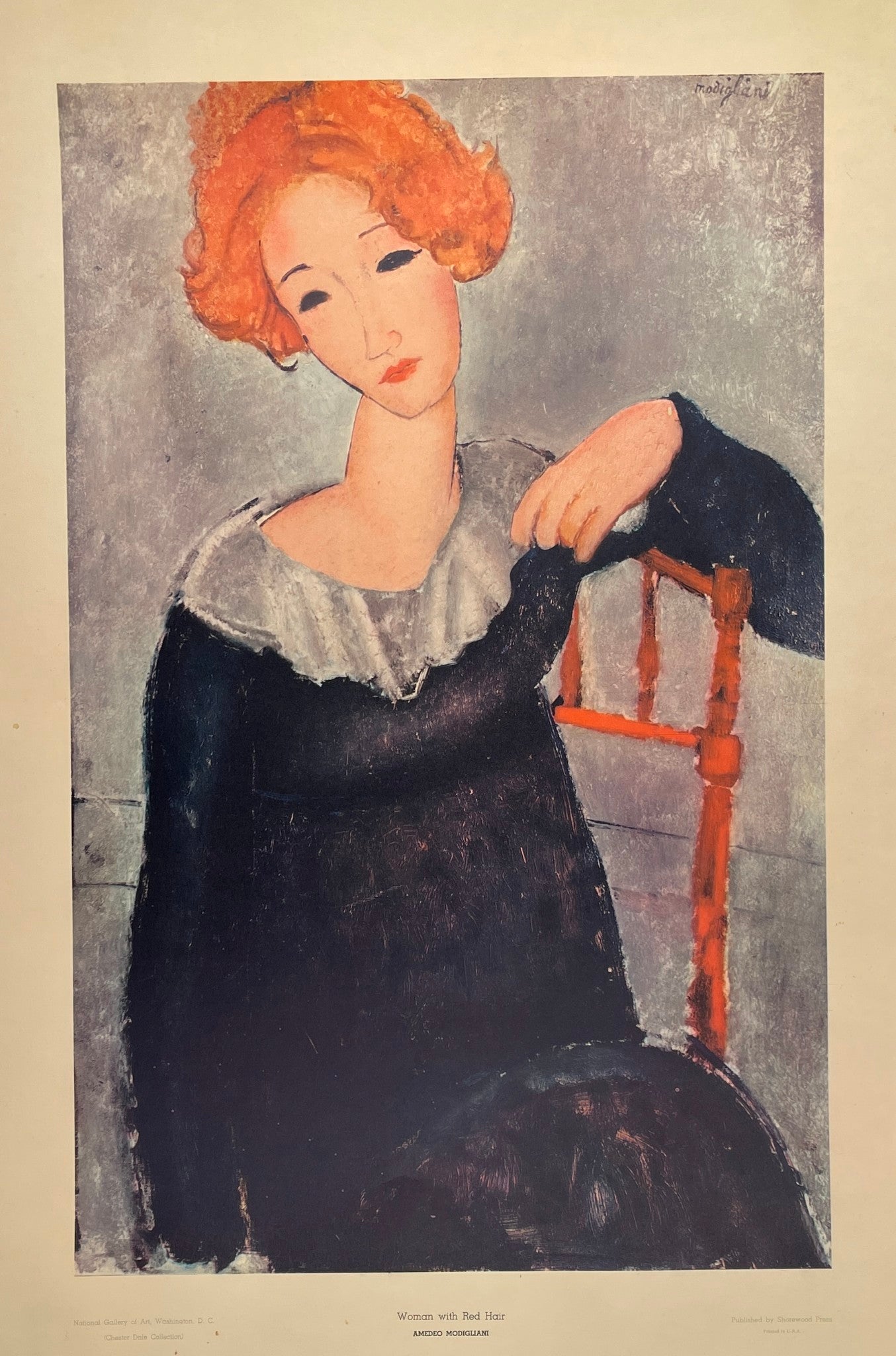 Poster "Woman with Red Hair" - Amedeo Modigliani - National Gallery of Art - Dahlströms Fine Art
