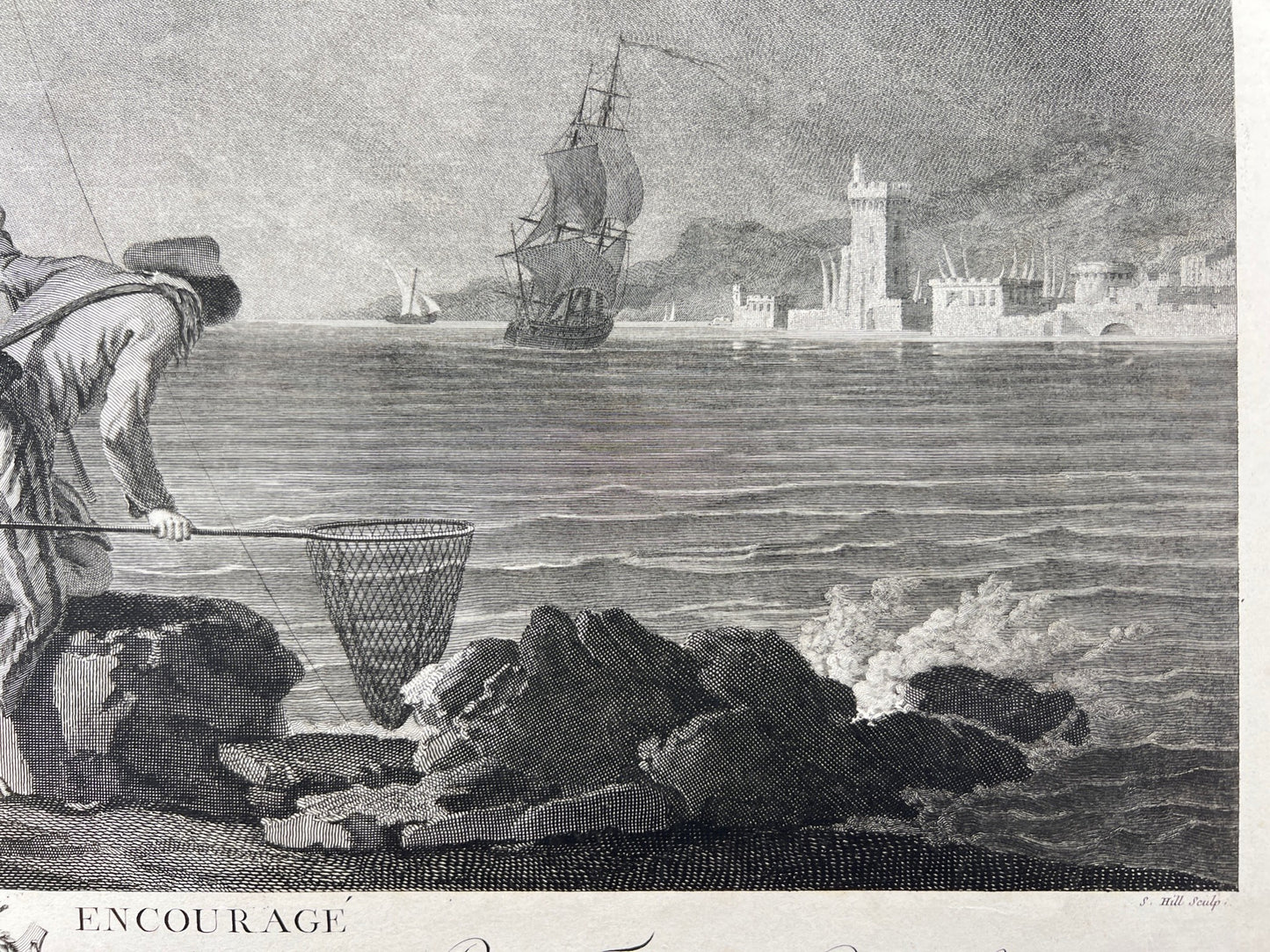Antique Print - "Encouraged Fisherman" - Joseph Vernet - 18th Century - France