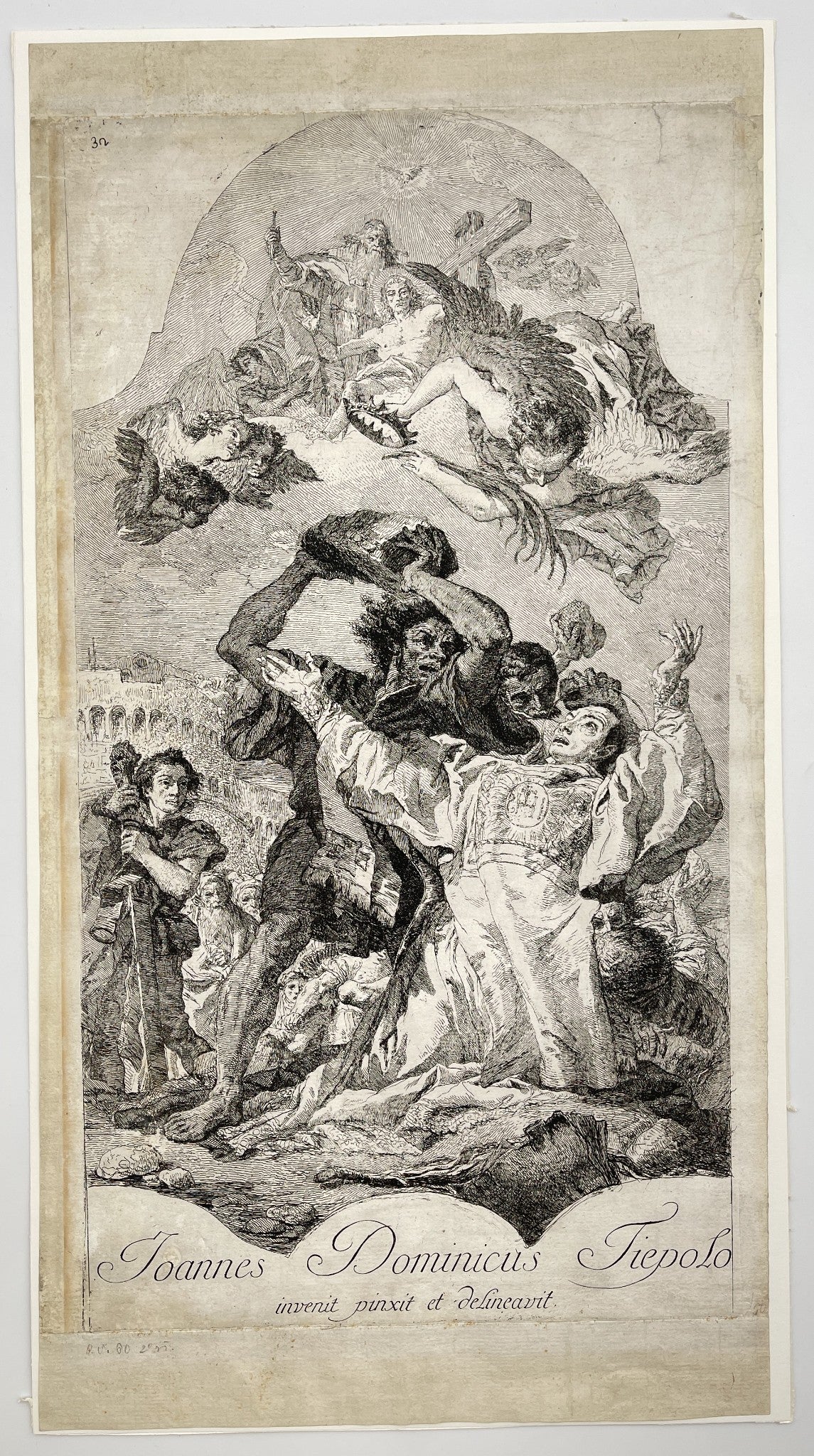 Antique Print - Giovanni Domenico Tiepolo - The Stoning of Saint Stephen - Dahlströms Fine Art